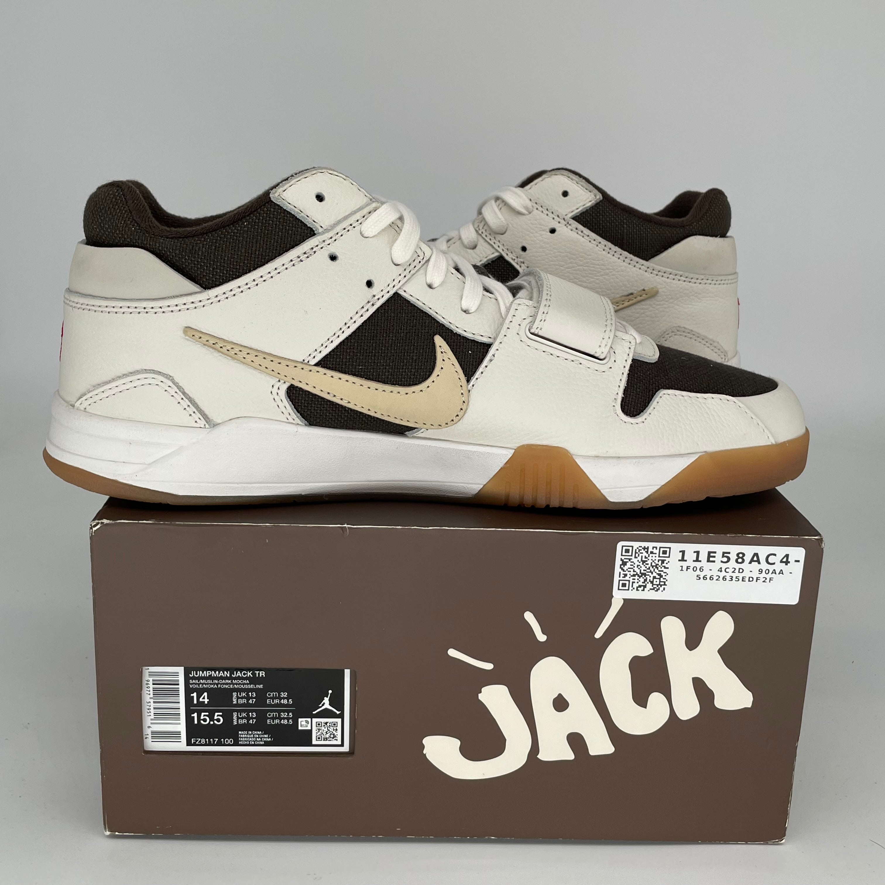 JORDAN JUMPMAN JACK TR TRAVIS SCOTT SAIL SIZE 14 FZ8117-100
