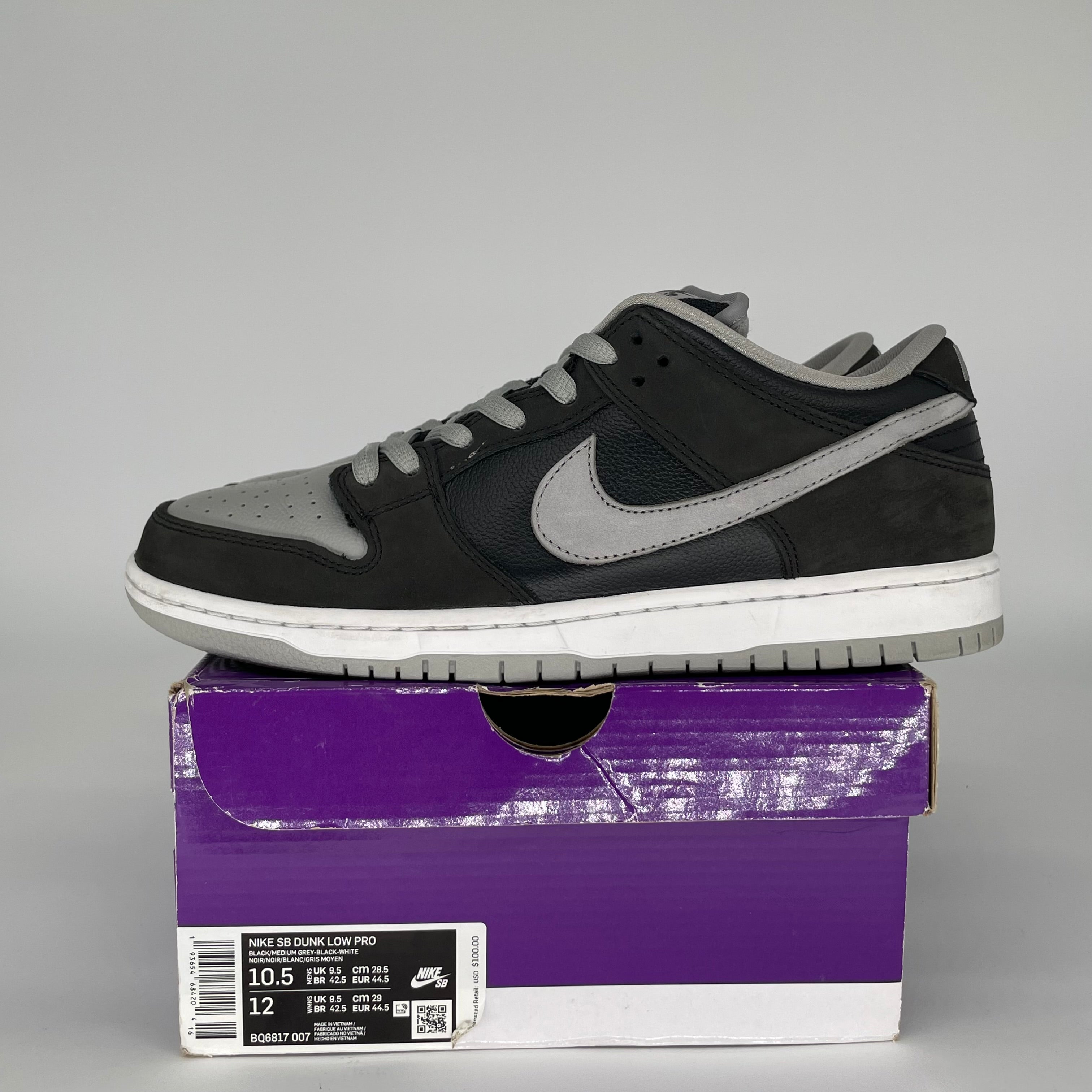 NIKE SB DUNK LOW J PACK SHADOW BQ6817-007 SIZE 10.5/12W