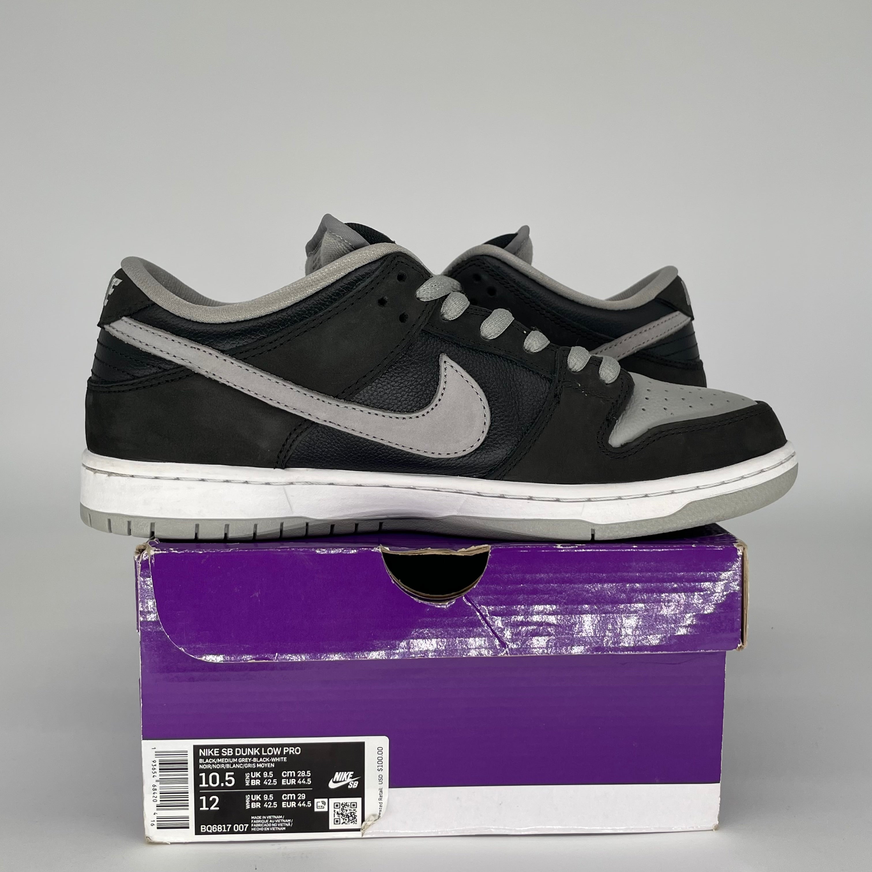 NIKE SB DUNK LOW J PACK SHADOW BQ6817-007 SIZE 10.5/12W