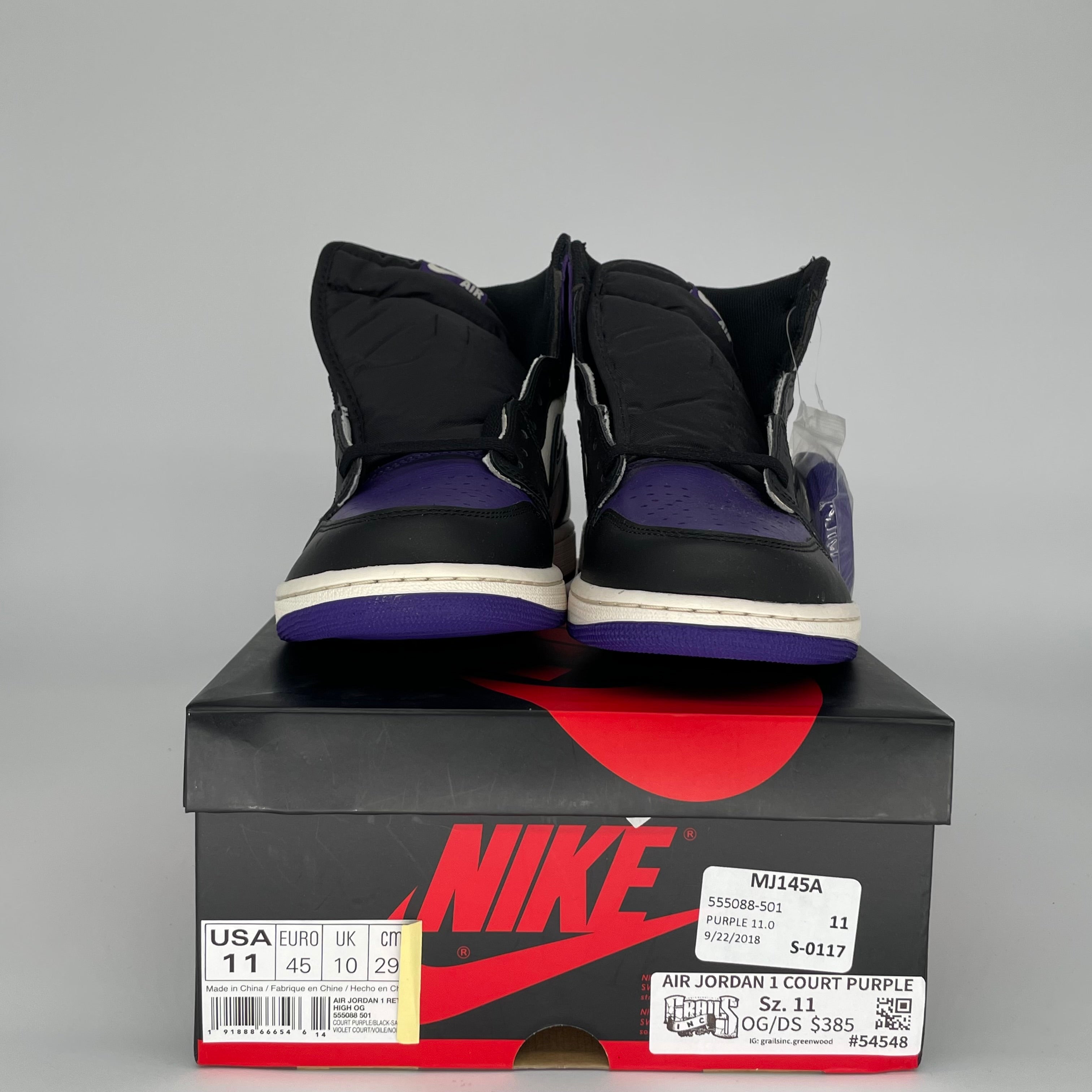 AIR JORDAN 1 COURT PURPLE SIZE 11 555088-501