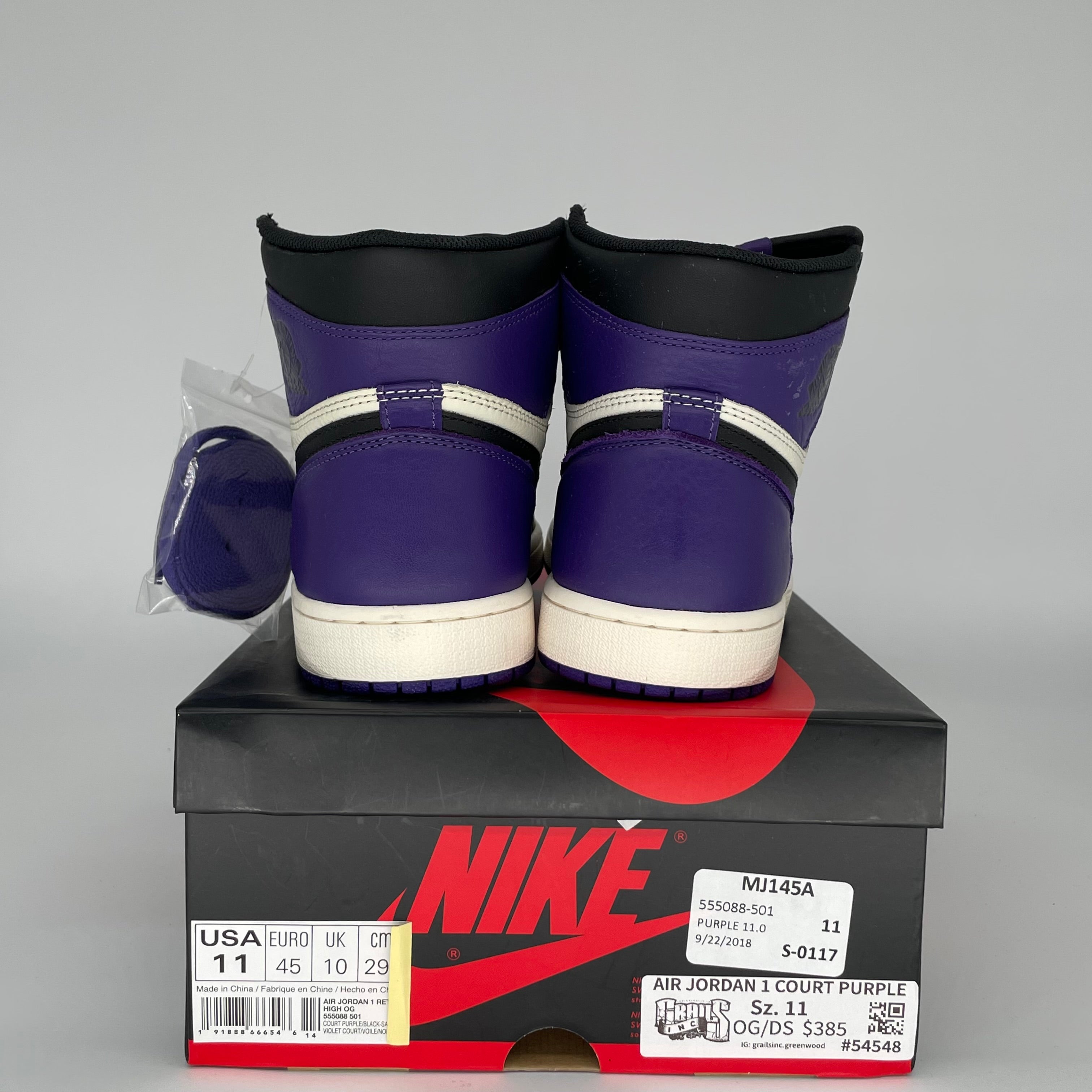 AIR JORDAN 1 COURT PURPLE SIZE 11 555088-501