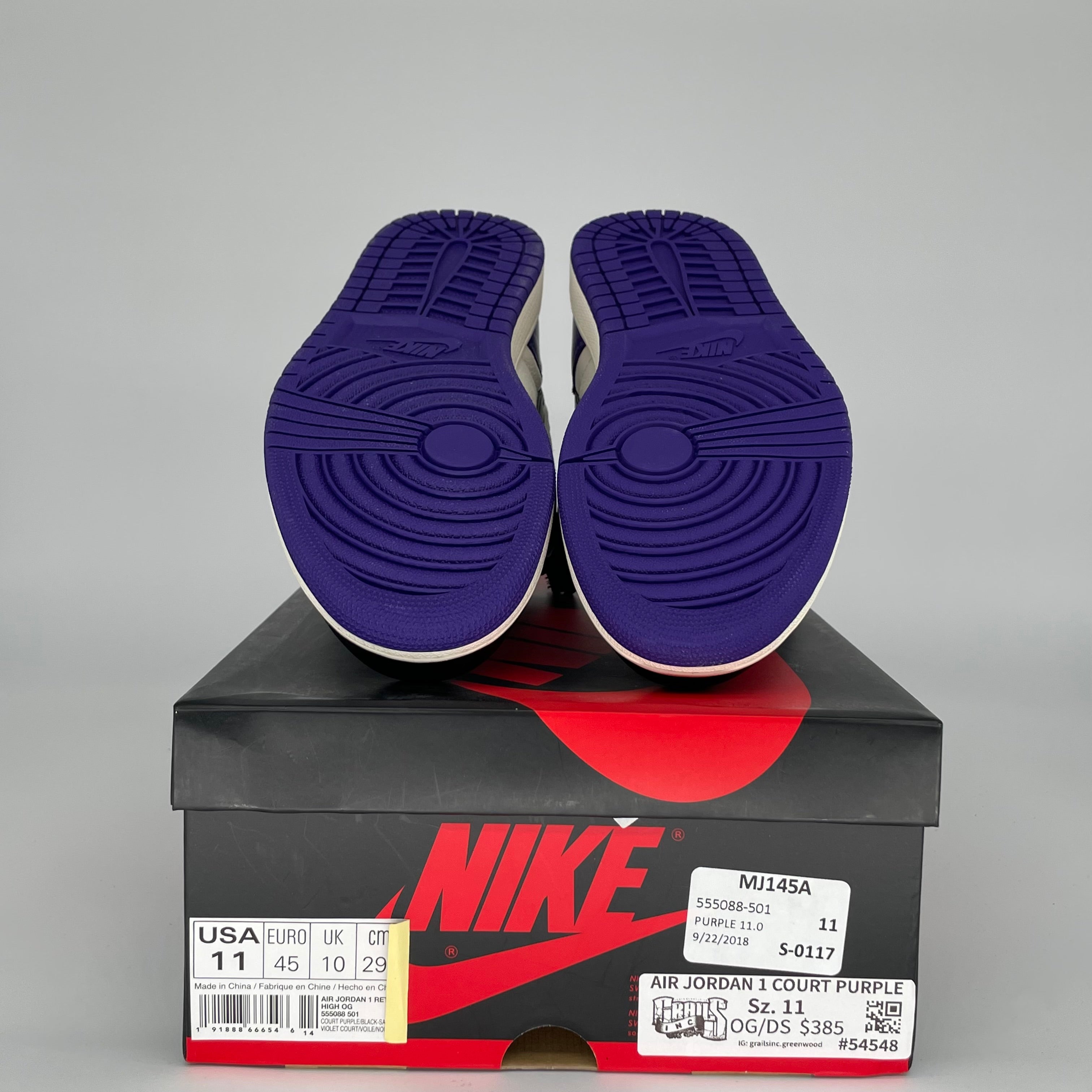 AIR JORDAN 1 COURT PURPLE SIZE 11 555088-501