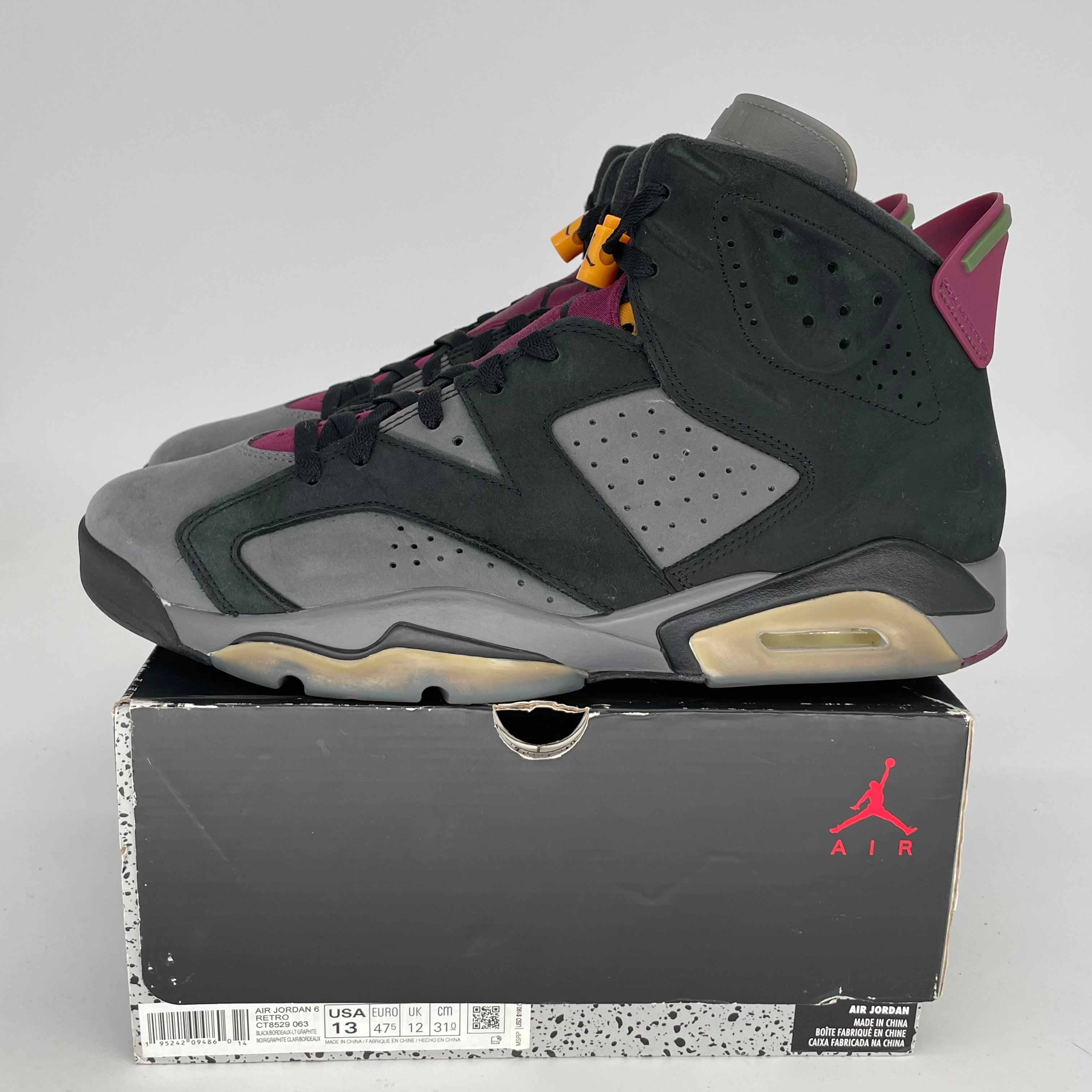 AIR JORDAN 6 BORDEAUX SIZE 13 CT8529-063