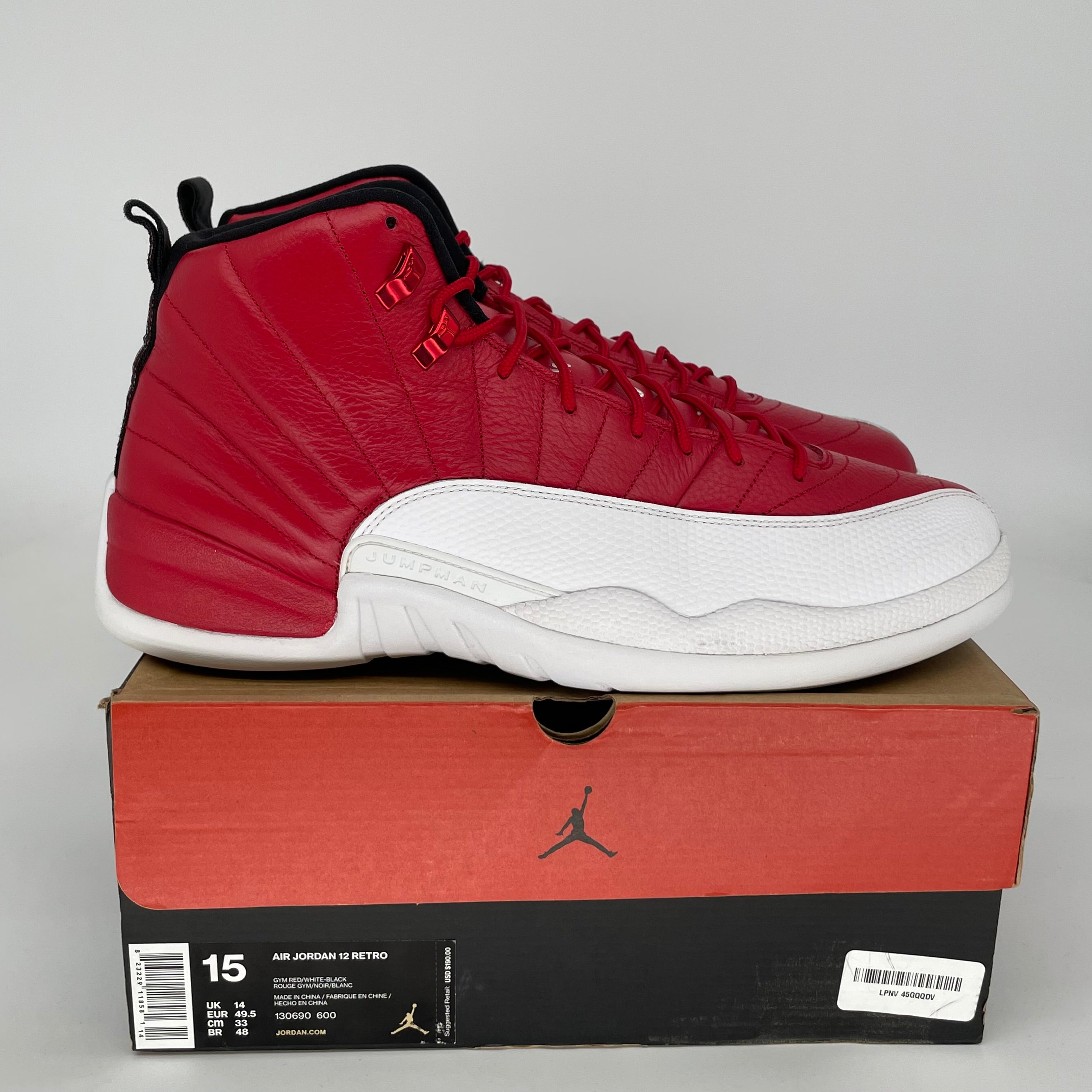 AIR JORDAN 12 GYM RED SIZE 15 130690-600