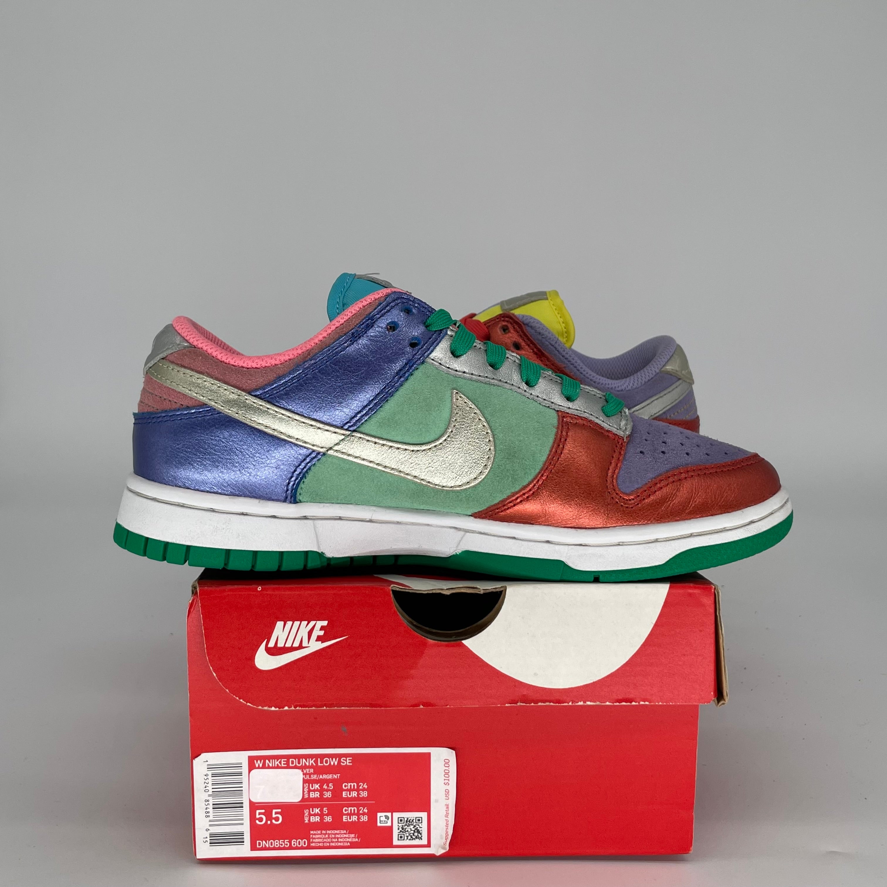 NIKE DUNK LOW SUNSET PULSE W SIZE 5.5/7W DN0855-600/DD1872-600
