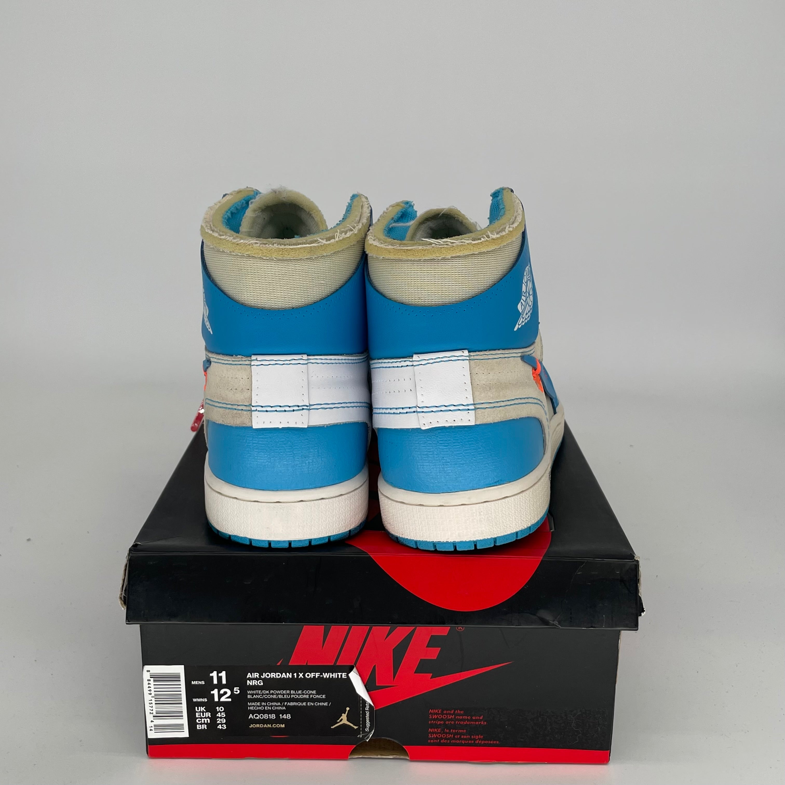 AIR JORDAN 1 OFF WHITE UNIVERSITY BLUE SIZE 11 AQ0818-148