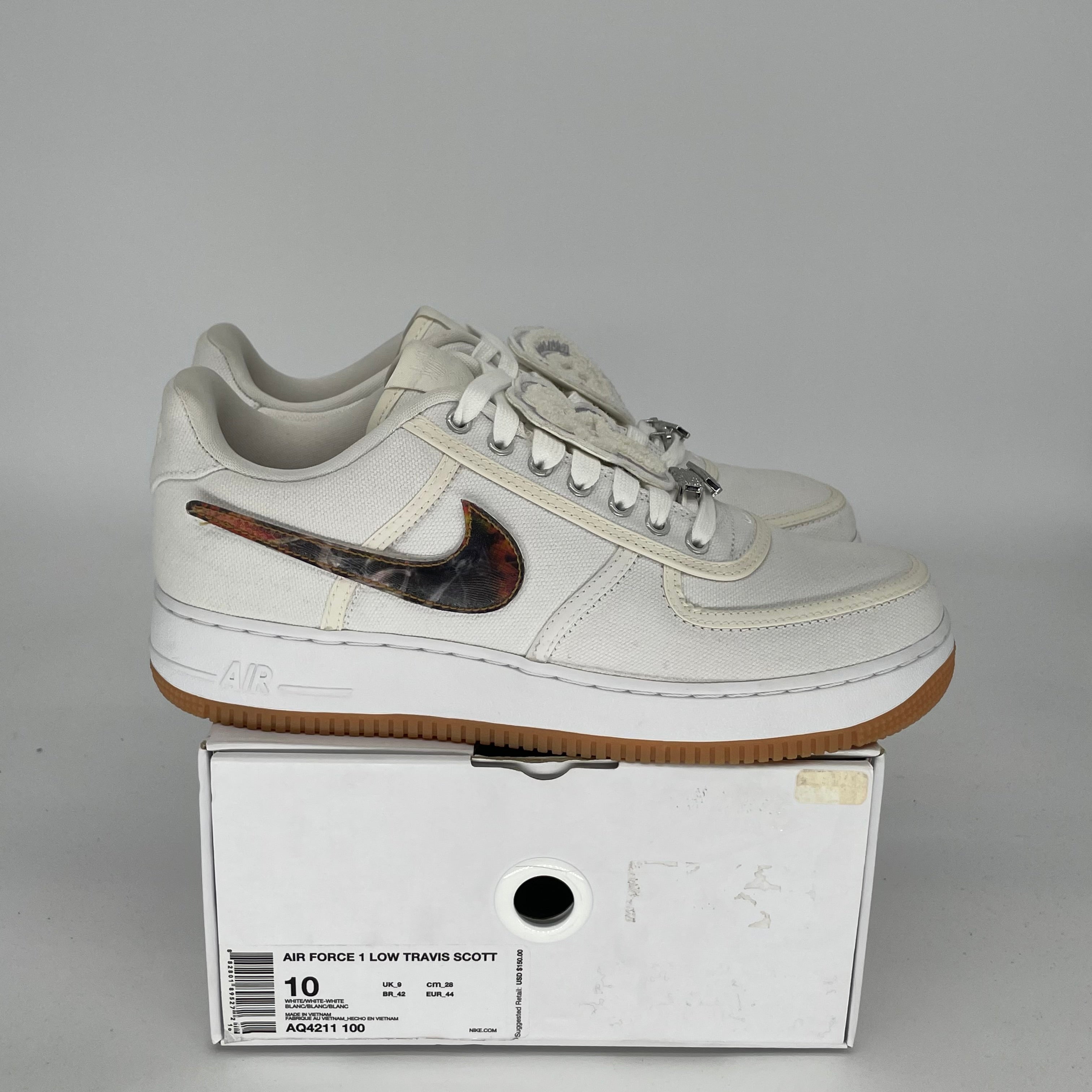 NIKE AIR FORCE 1 LOW TRAVIS SCOTT AF100 SIZE 10 AQ4211-100