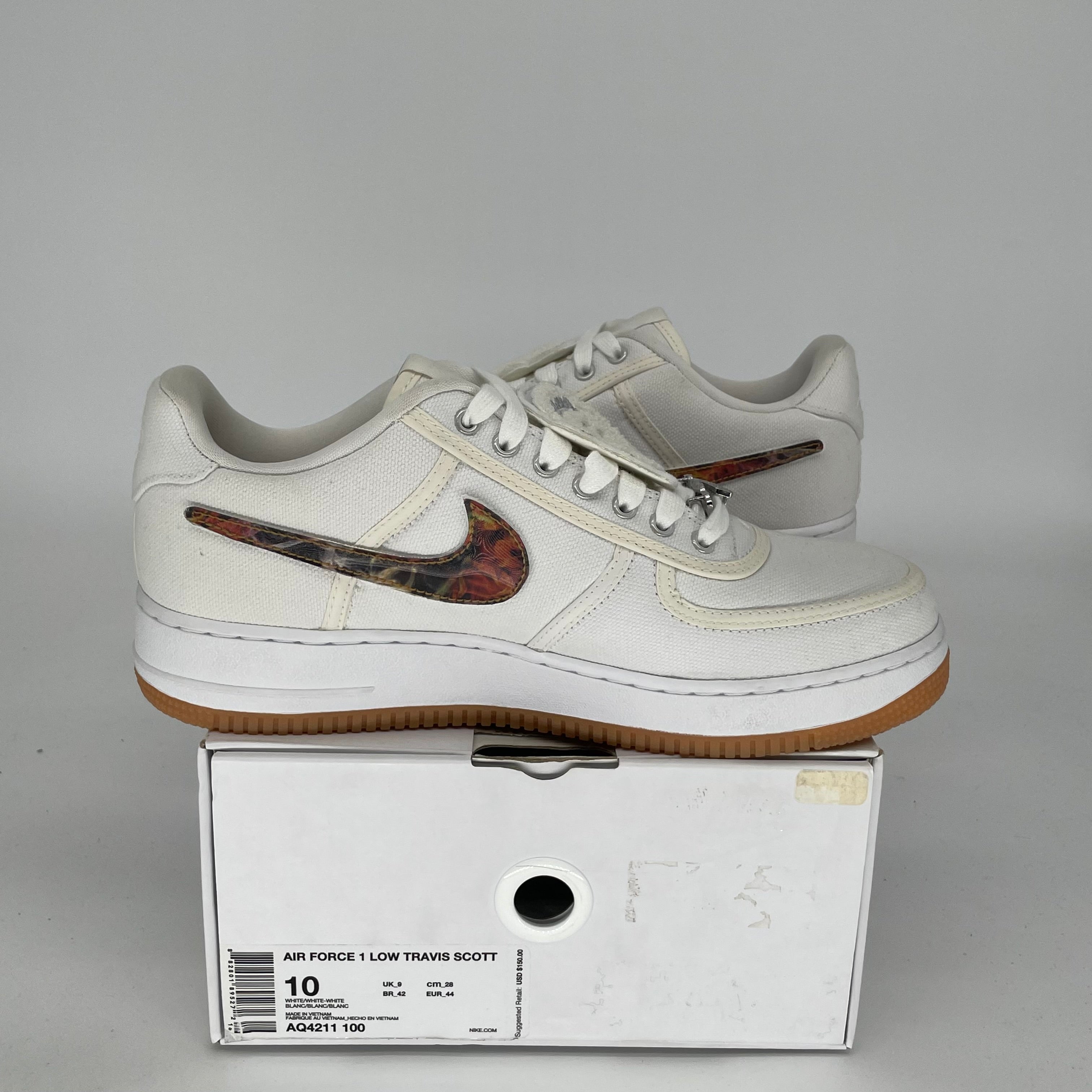 NIKE AIR FORCE 1 LOW TRAVIS SCOTT AF100 SIZE 10 AQ4211-100