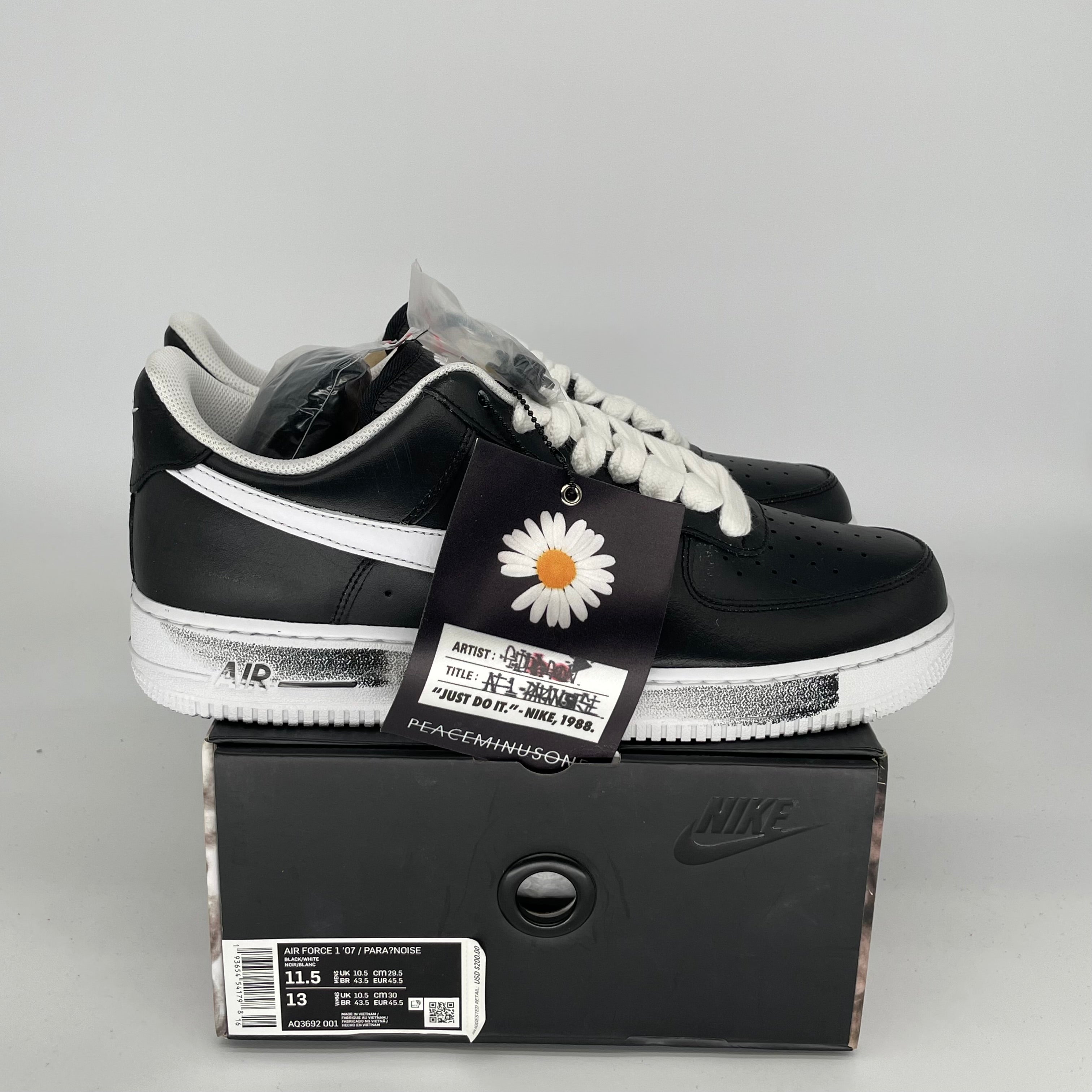 NIKE AIR FORCE 1 LOW G-DRAGON PEACEMINUSONE PARA-NOISE SIZE 11.5 AQ3692-001