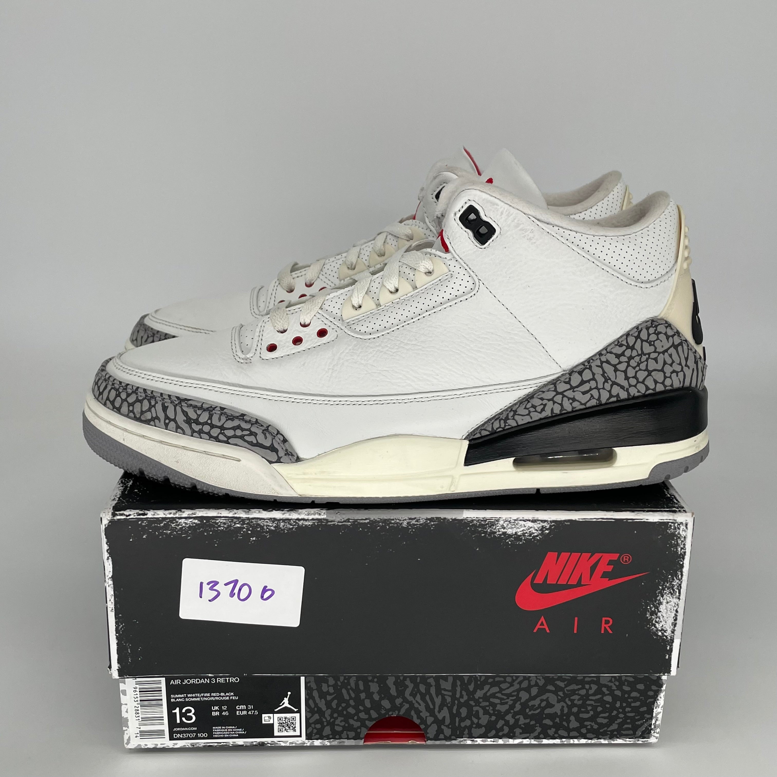 AIR JORDAN 3 WHITE CEMENT REIMAGINED SIZE 13 DN3707-100
