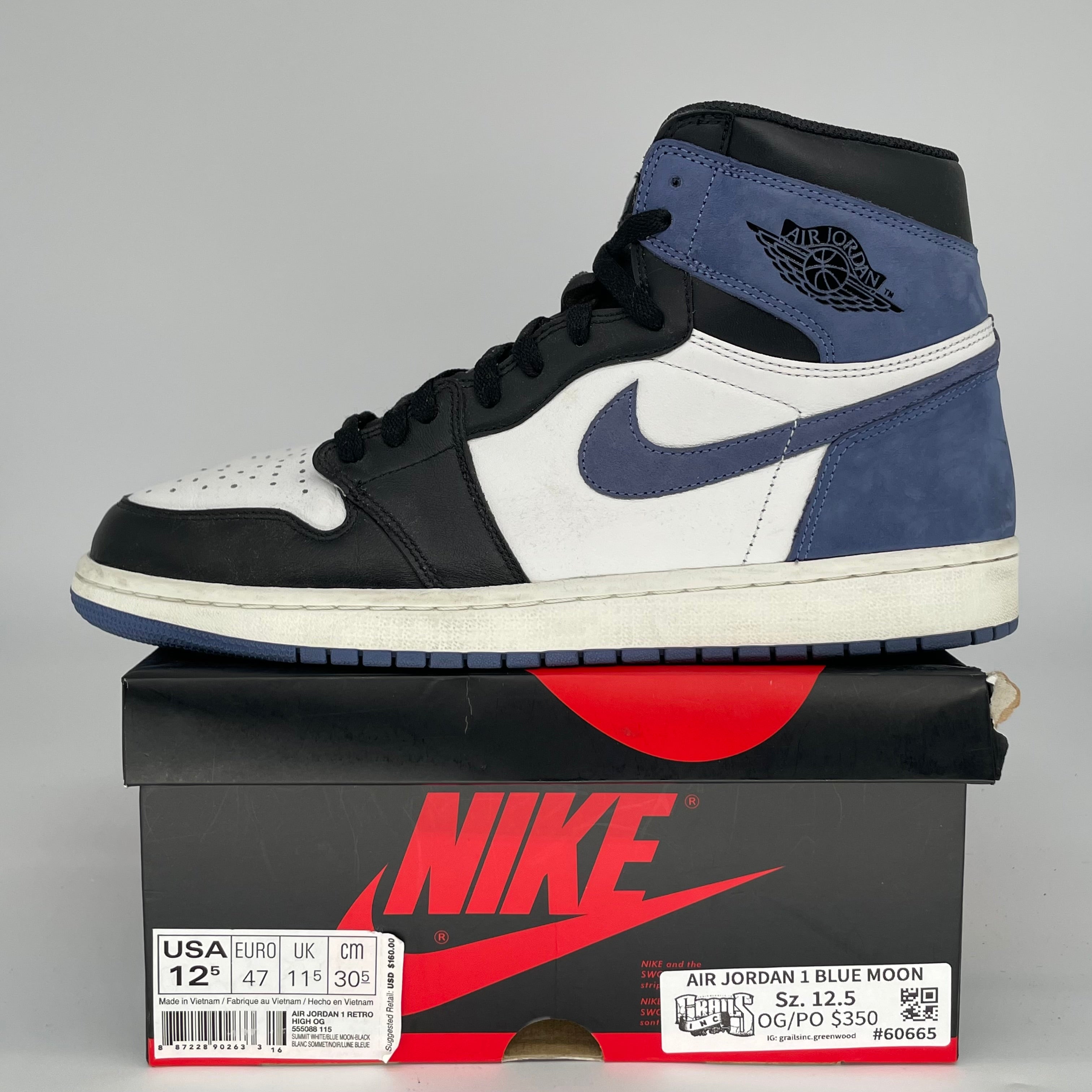AIR JORDAN 1 BLUE MOON SIZE 12.5/14W 555088-115
