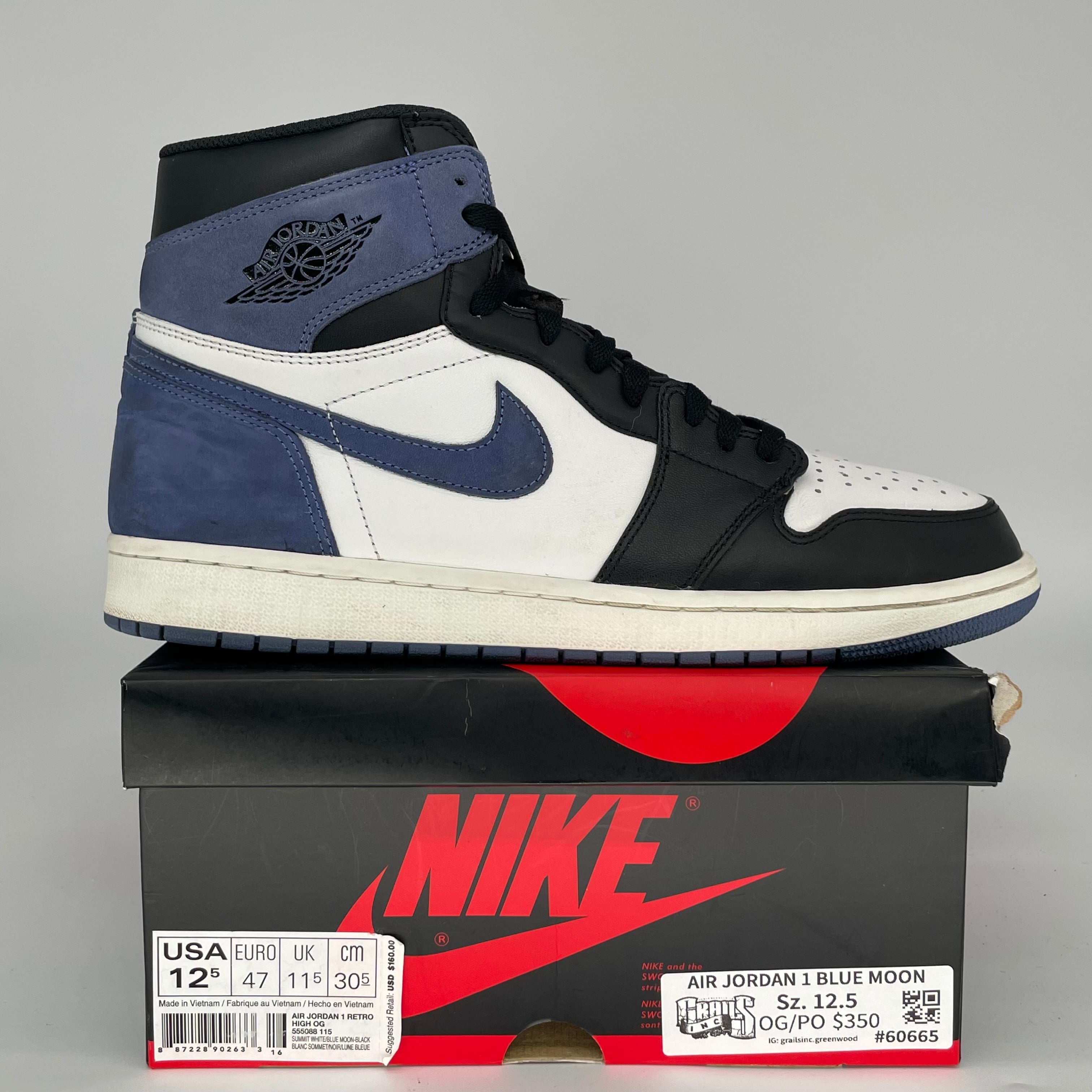 AIR JORDAN 1 BLUE MOON SIZE 12.5/14W 555088-115