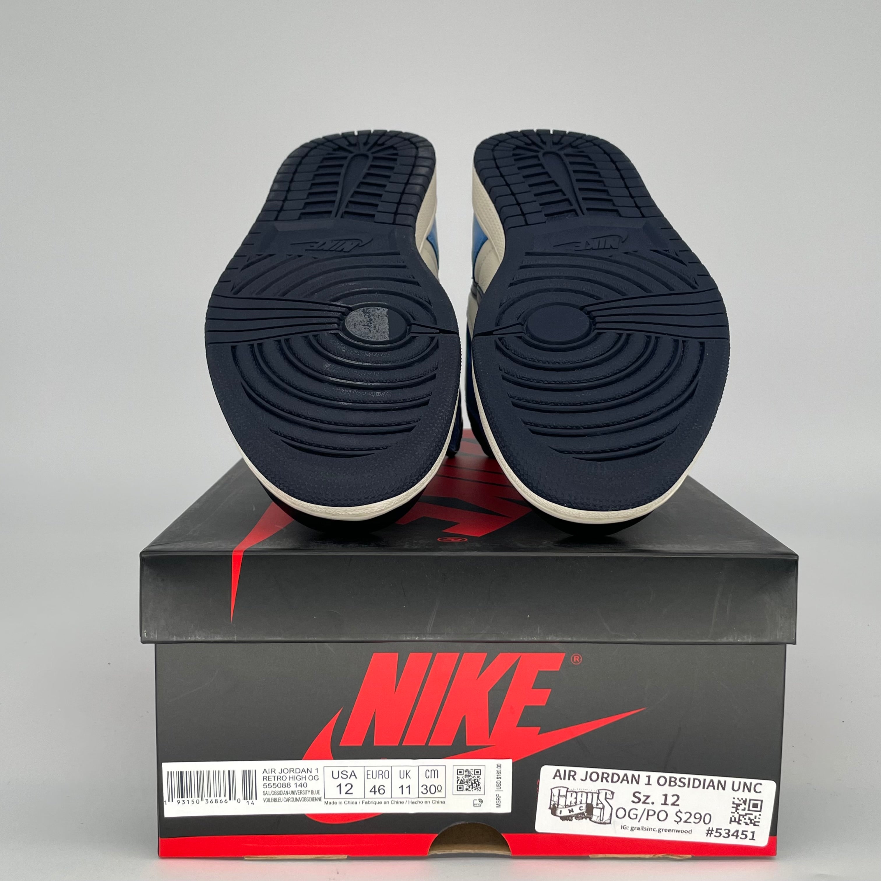 AIR JORDAN 1 OBSIDIAN SIZE 12 555088-140