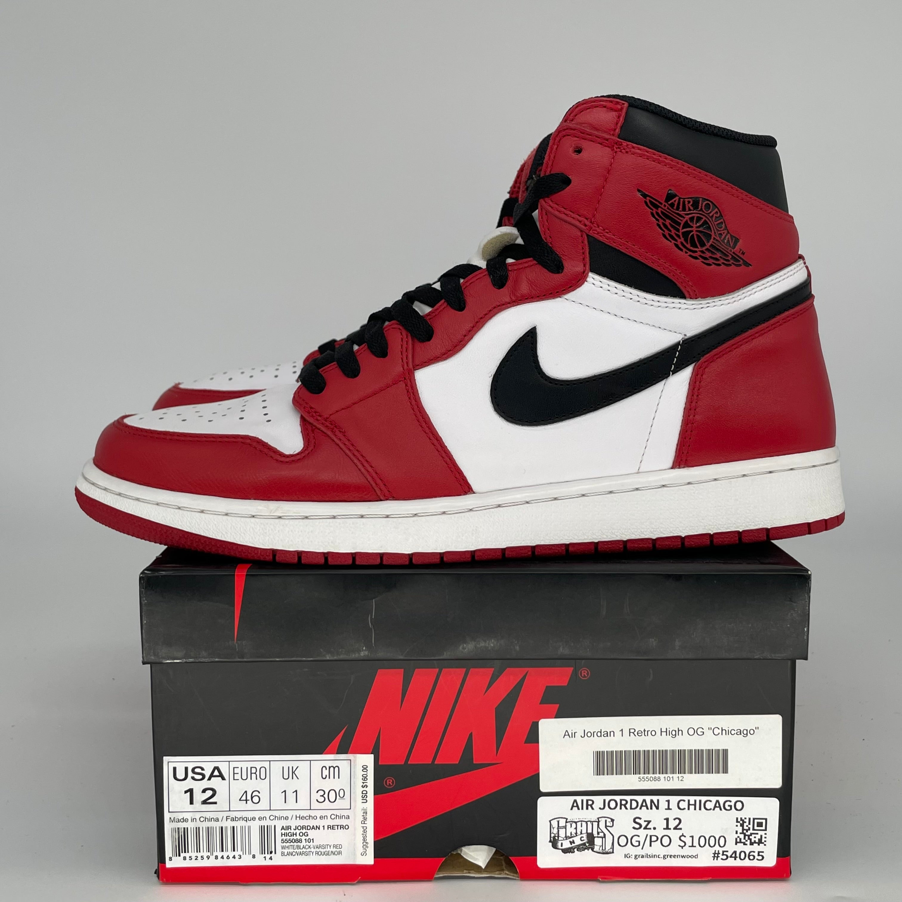 AIR JORDAN 1 CHICAGO (2015) SIZE 12/13.5W 555088-101