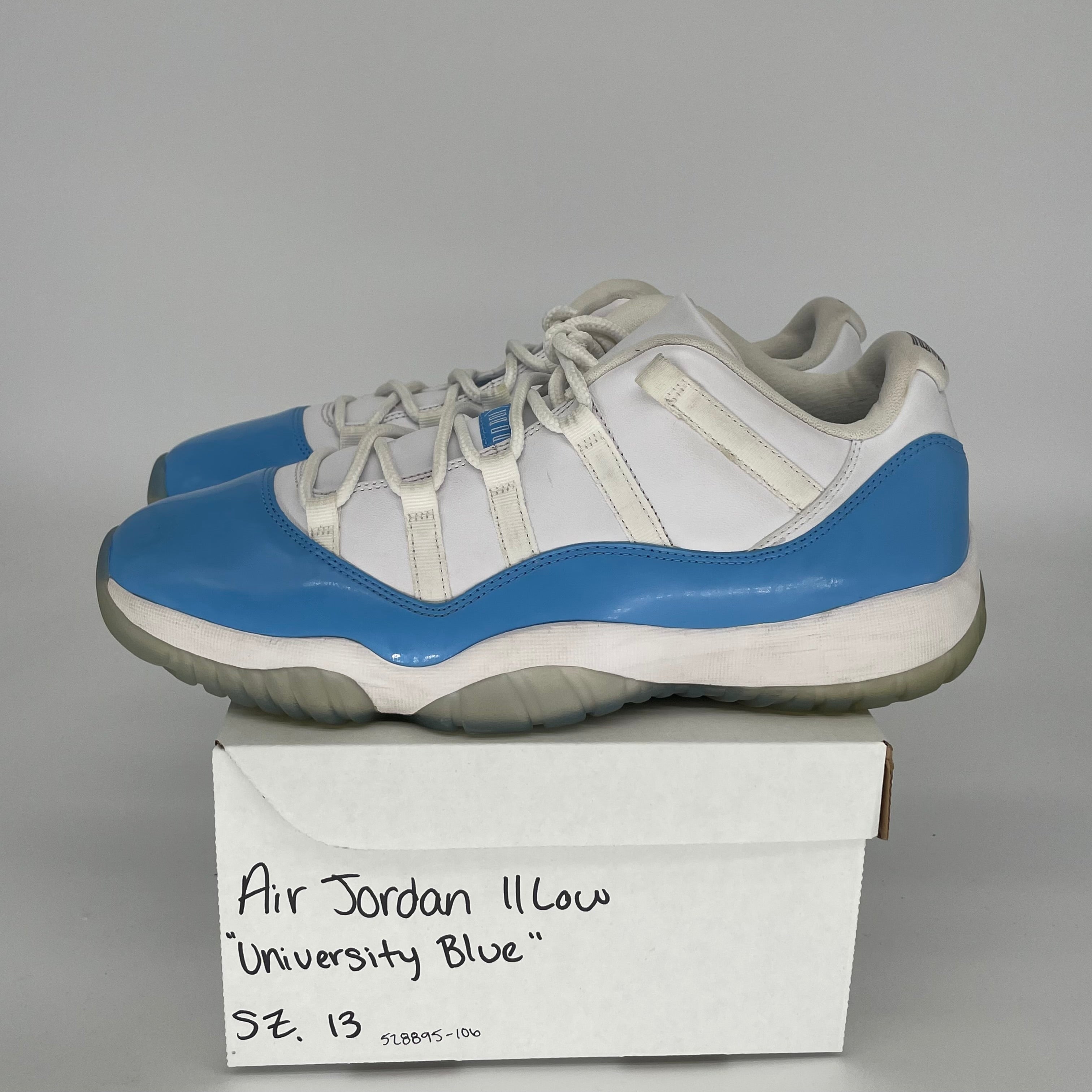 AIR JORDAN 11 LOW UNIVERSITY BLUE SIZE 13 528895-106