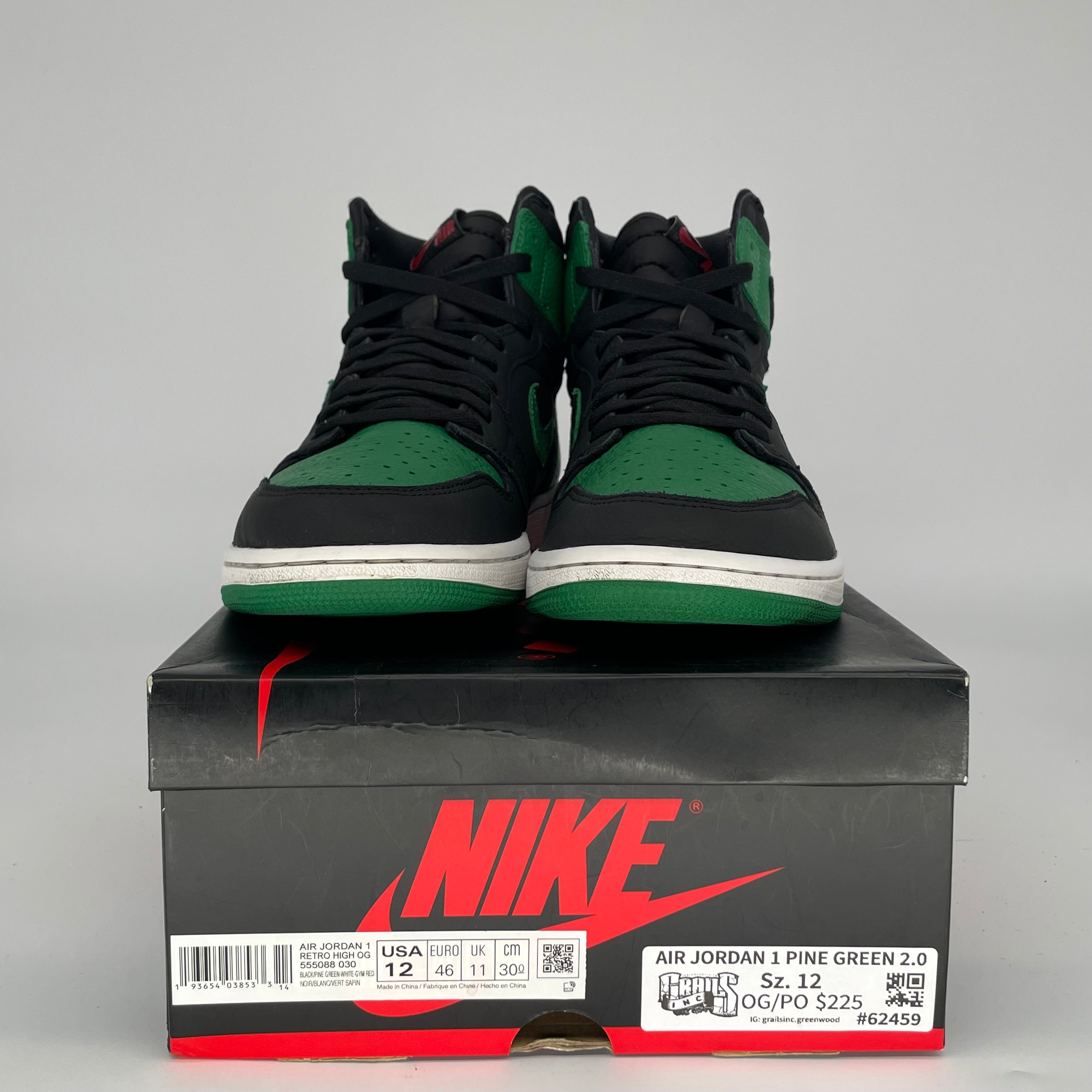 AIR JORDAN 1 PINE GREEN 2.0 SIZE 12/13.5W 555088-030