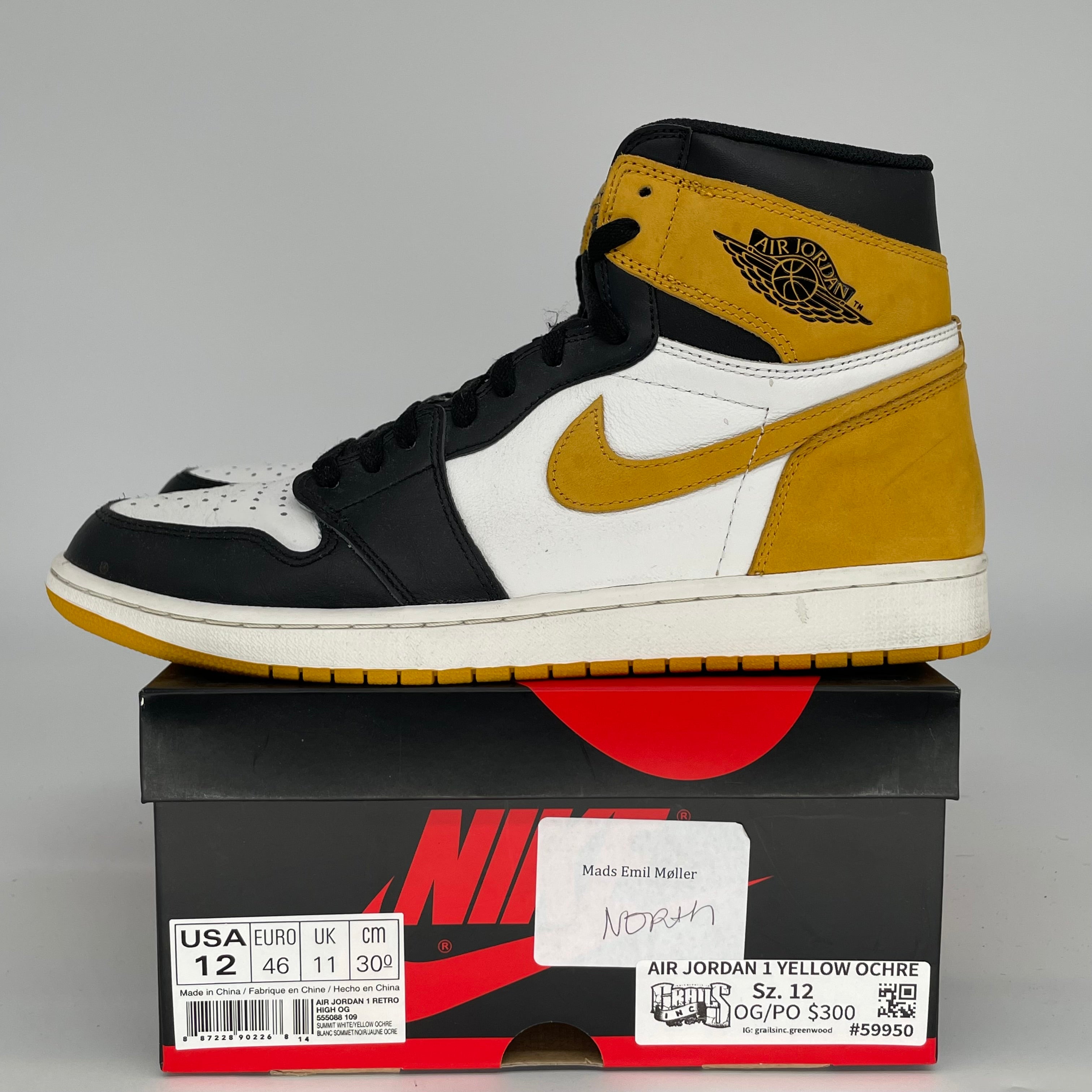 AIR JORDAN 1 YELLOW OCHER SIZE 12/13.5W 555088-109