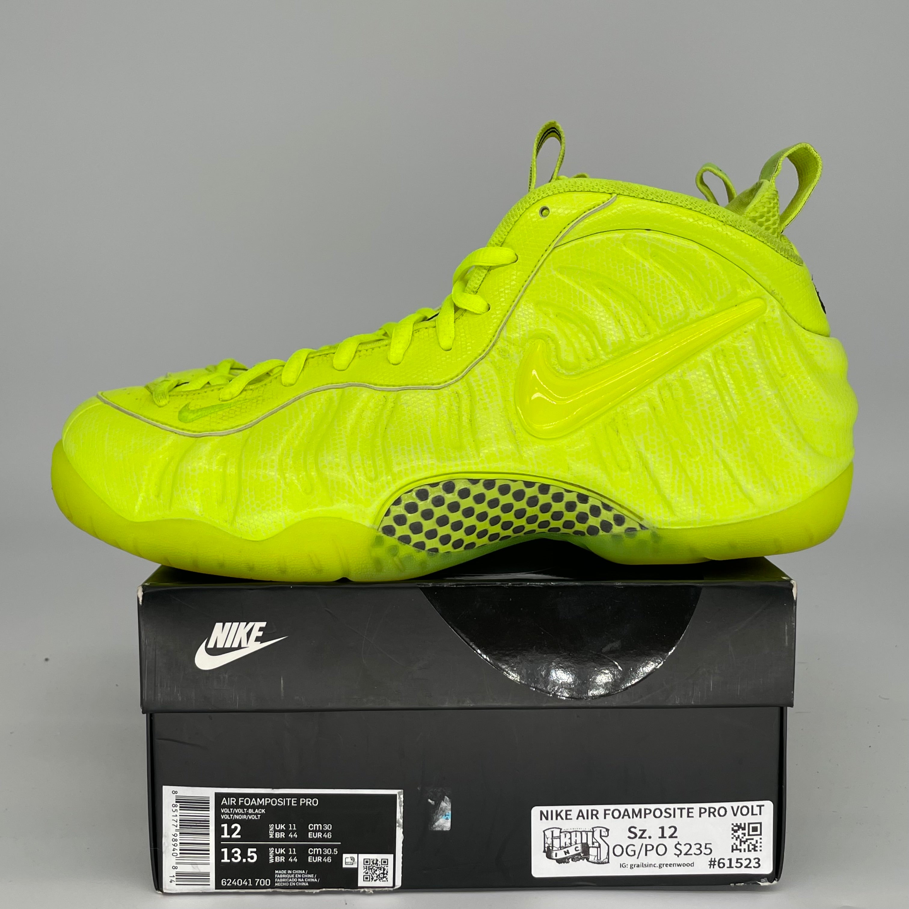 NIKE AIR FOAMPOSITE PRO VOLT SIZE 12/13.5W 624041-700