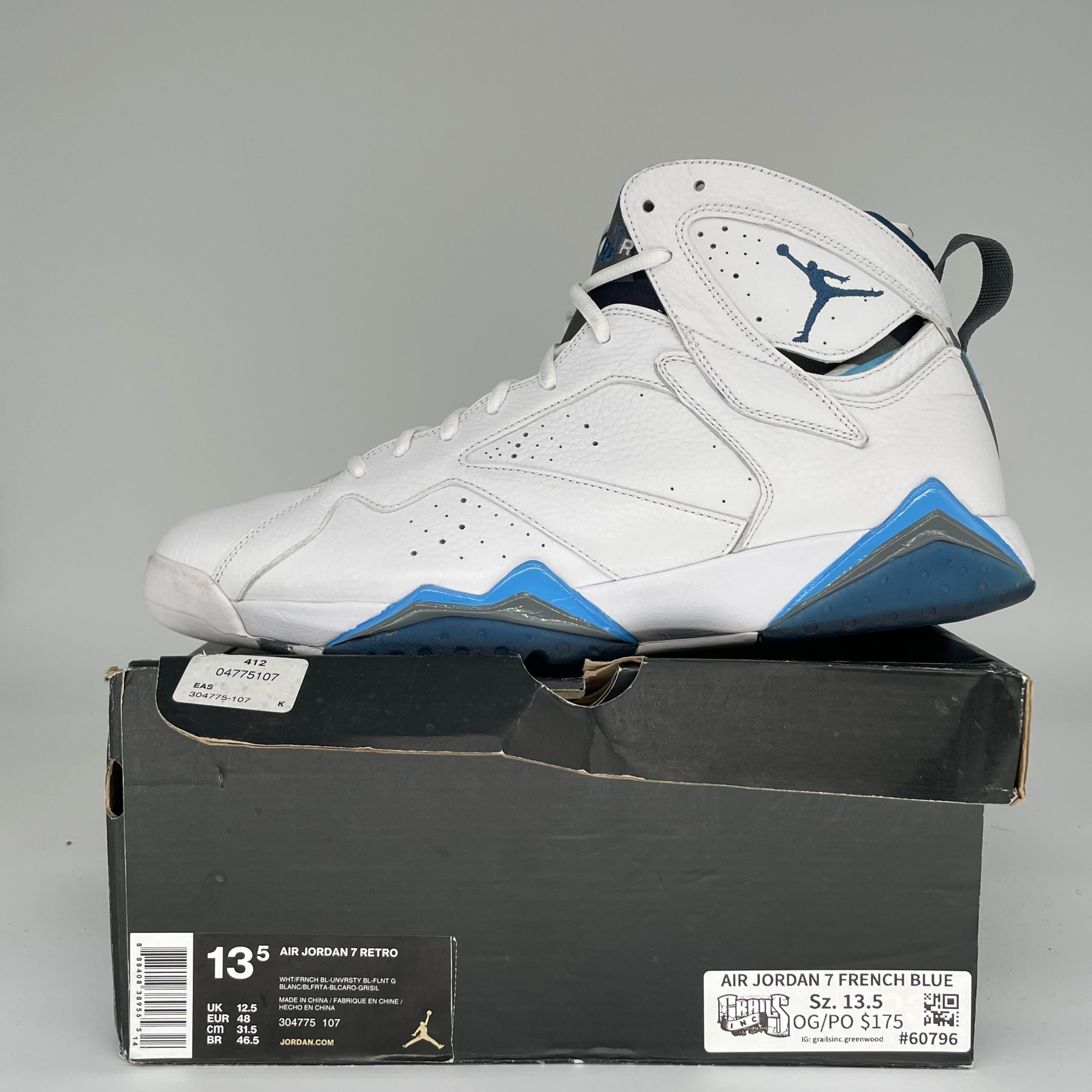 AIR JORDAN 7 FRENCH BLUE SIZE 13.5/15W 304775-107