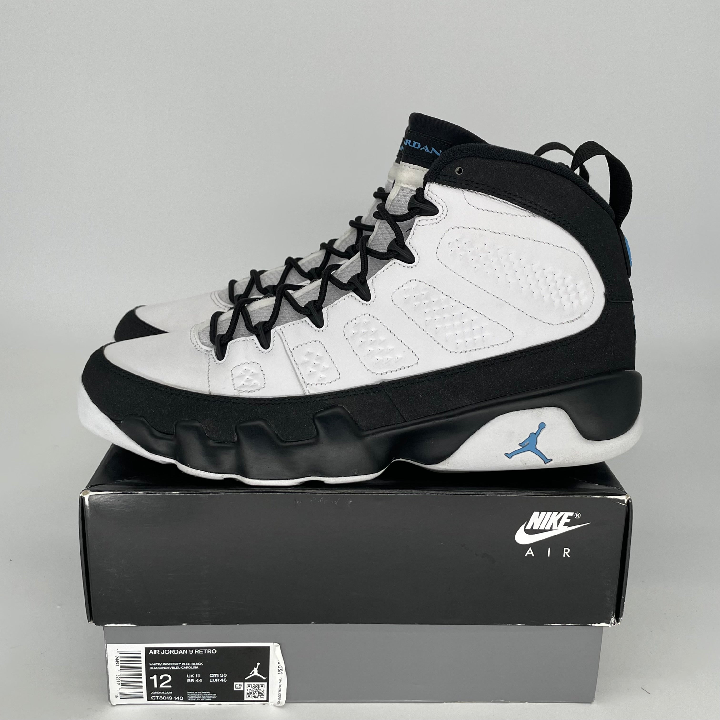 AIR JORDAN 9 UNIVERSITY BLUE SIZE 12 CT8019-140