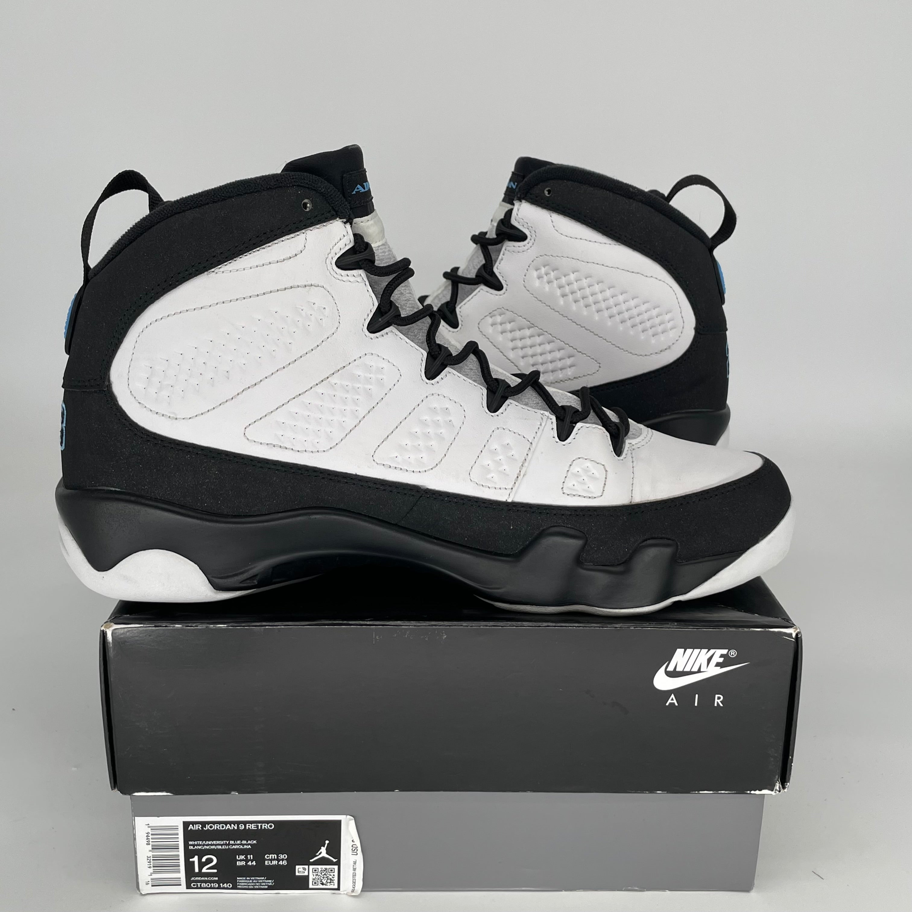AIR JORDAN 9 UNIVERSITY BLUE SIZE 12 CT8019-140