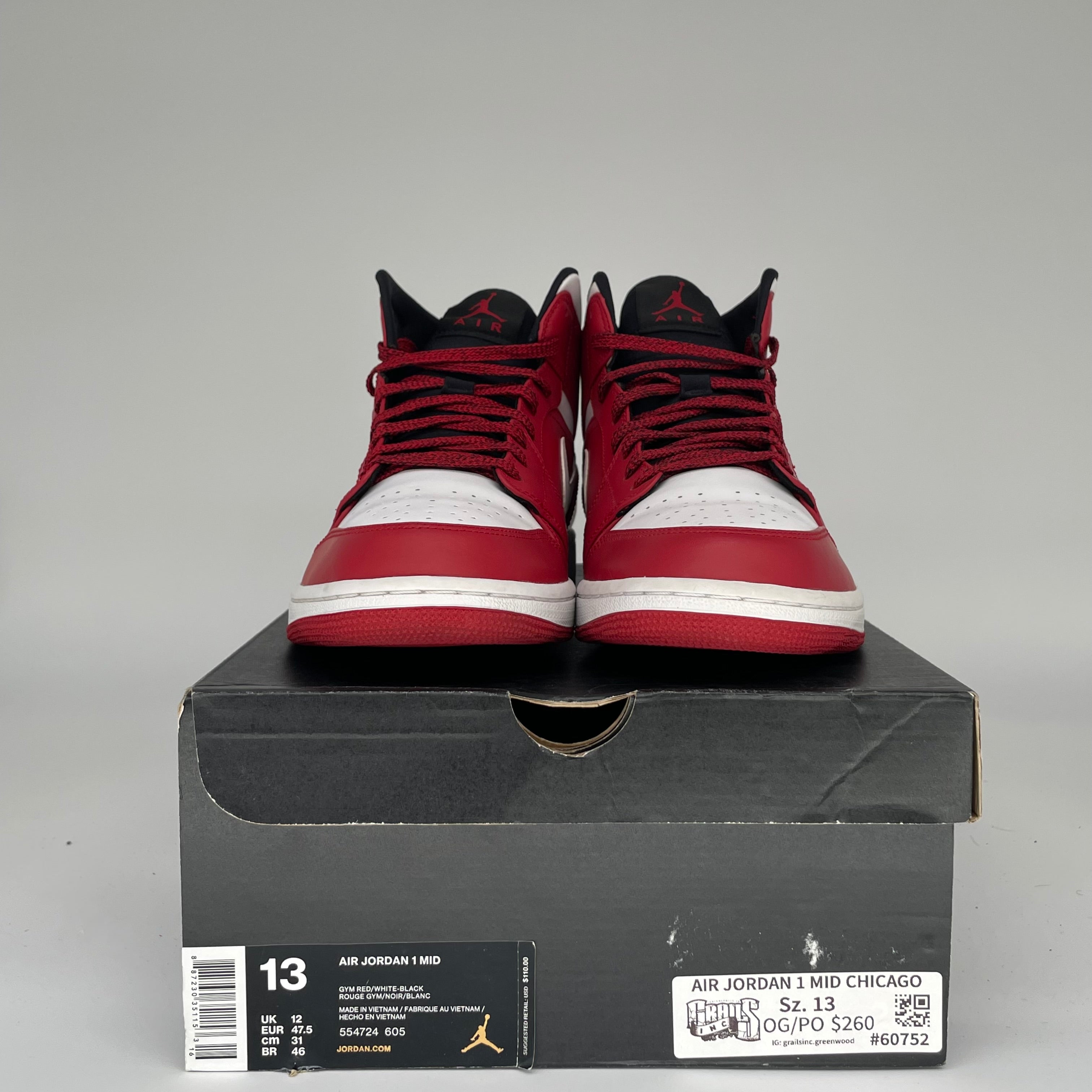 AIR JORDAN 1 MID CHICAGO SIZE 13/14.5W 554724-605