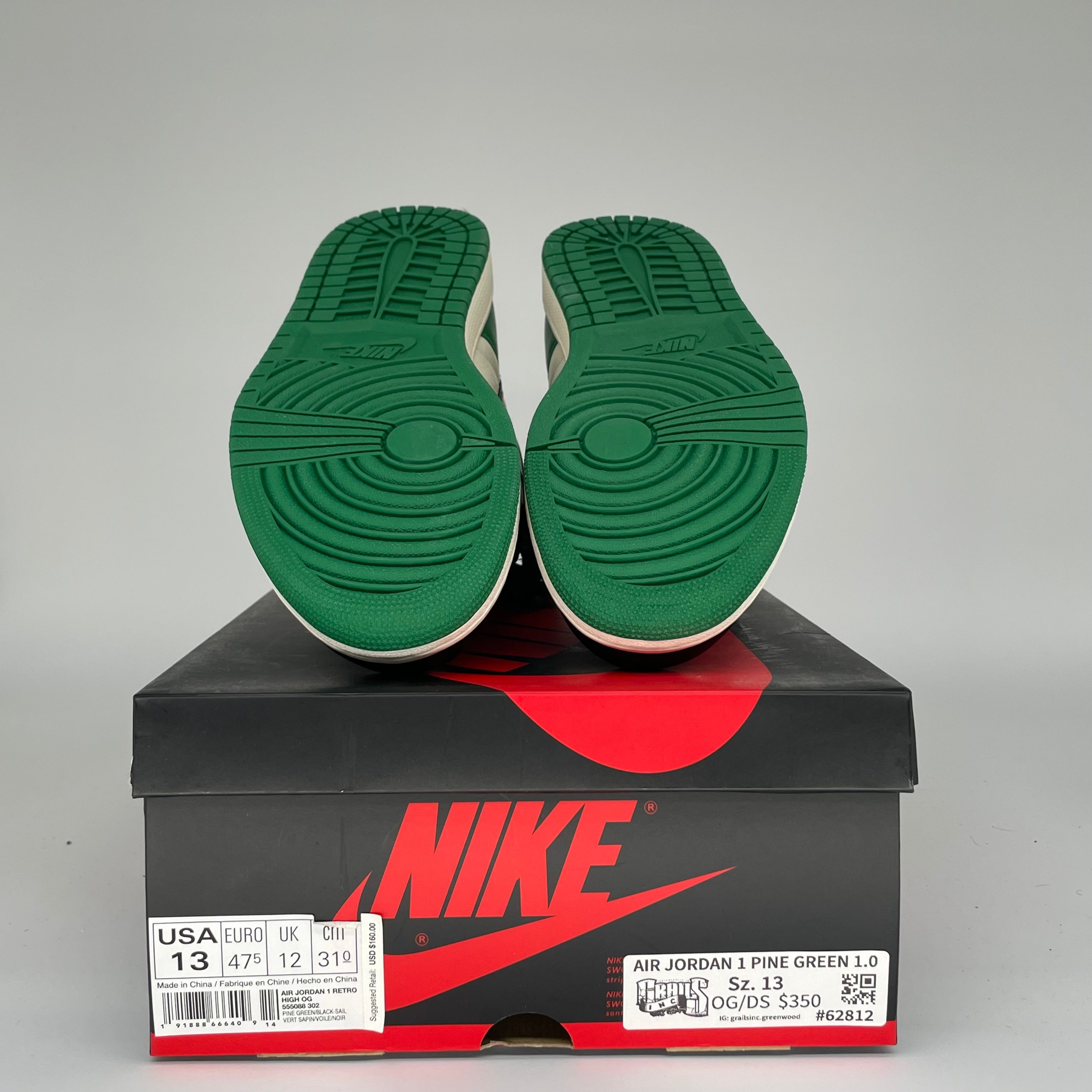 AIR JORDAN 1 PINE GREEN SIZE 13/14.5W 555088-302