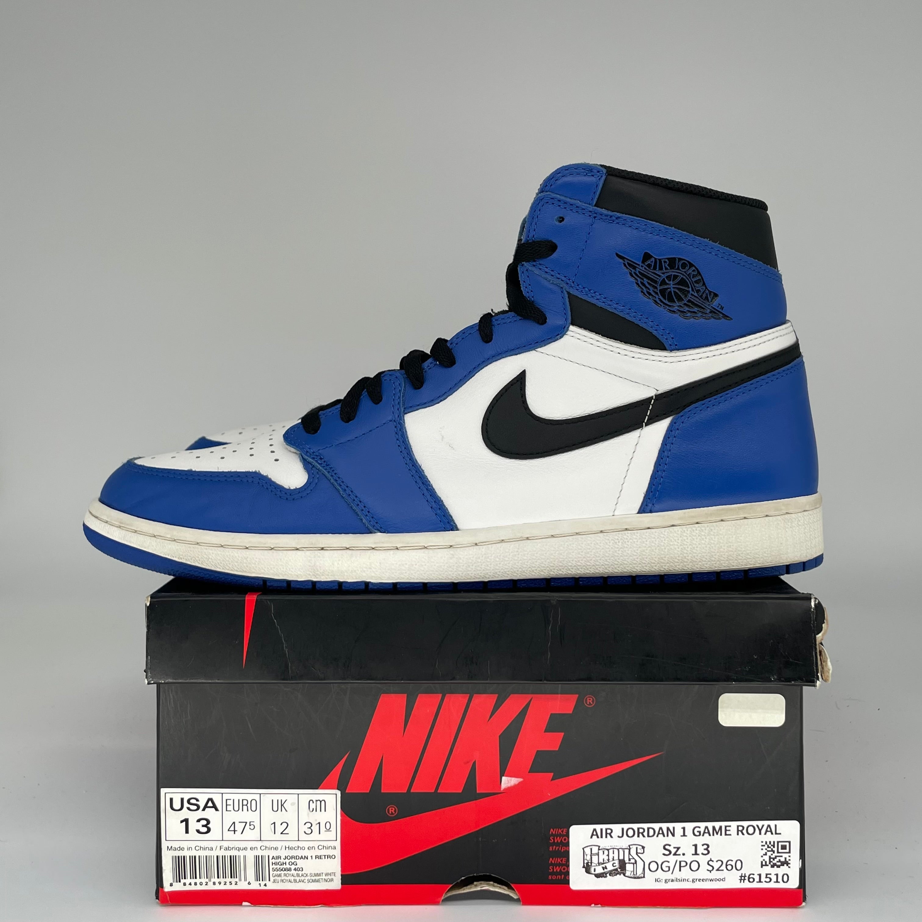 AIR JORDAN 1 GAME ROYAL SIZE 13/14.5W 555088-403