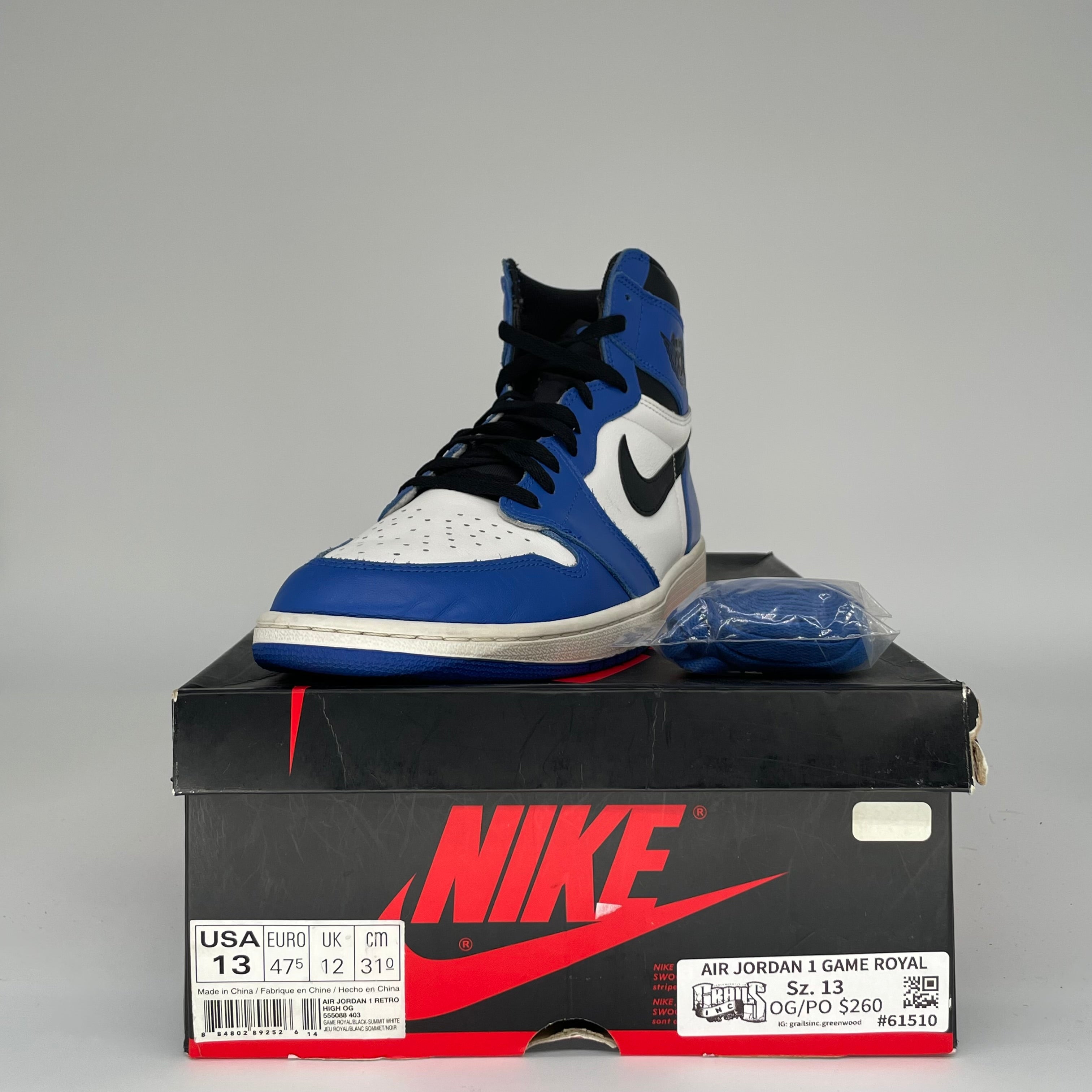AIR JORDAN 1 GAME ROYAL SIZE 13/14.5W 555088-403