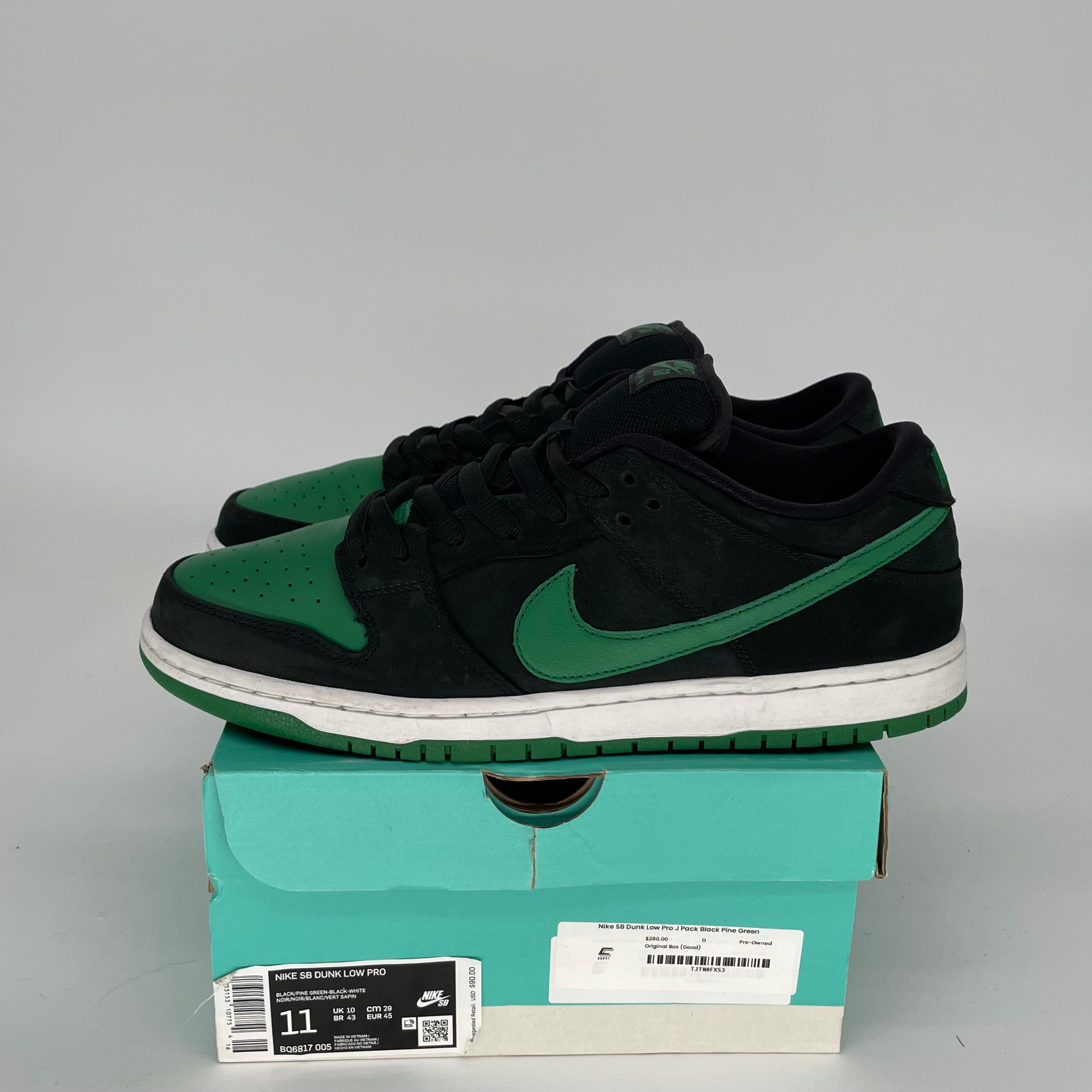 NIKE SB DUNK LOW J-PACK PINE GREEN SIZE 11 BQ6817-005