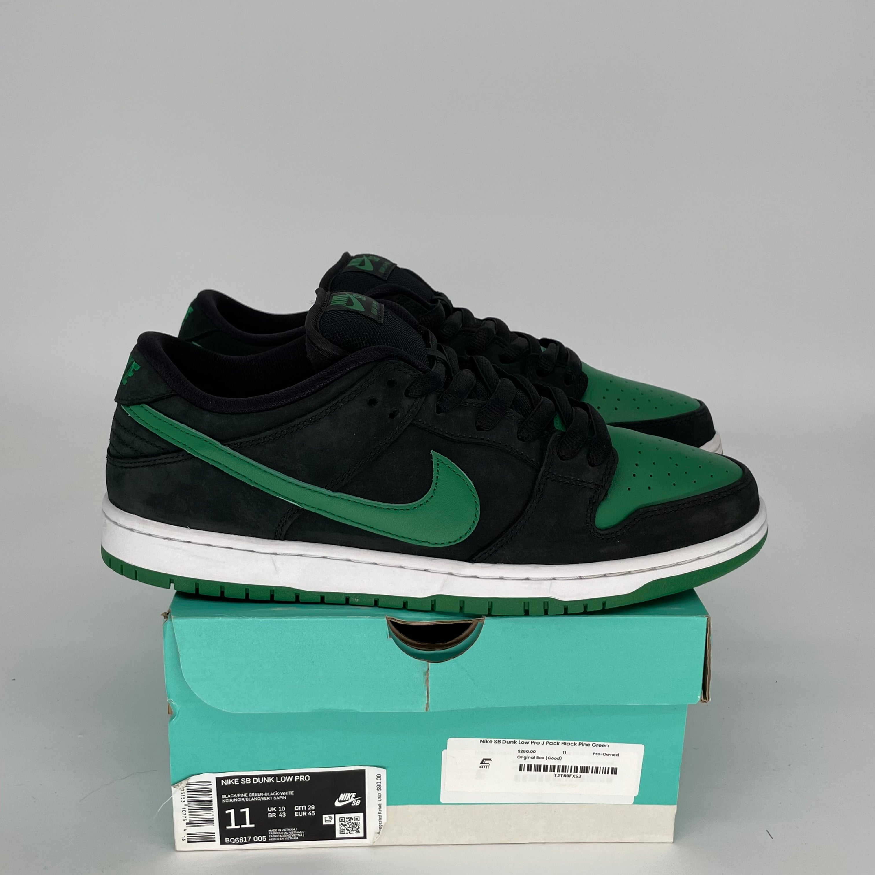 NIKE SB DUNK LOW J-PACK PINE GREEN SIZE 11 BQ6817-005