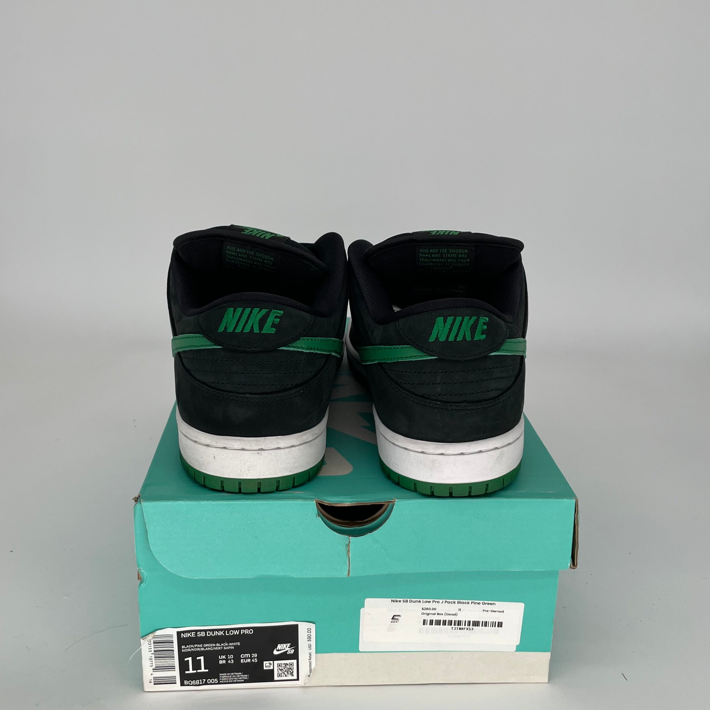NIKE SB DUNK LOW J-PACK PINE GREEN SIZE 11 BQ6817-005