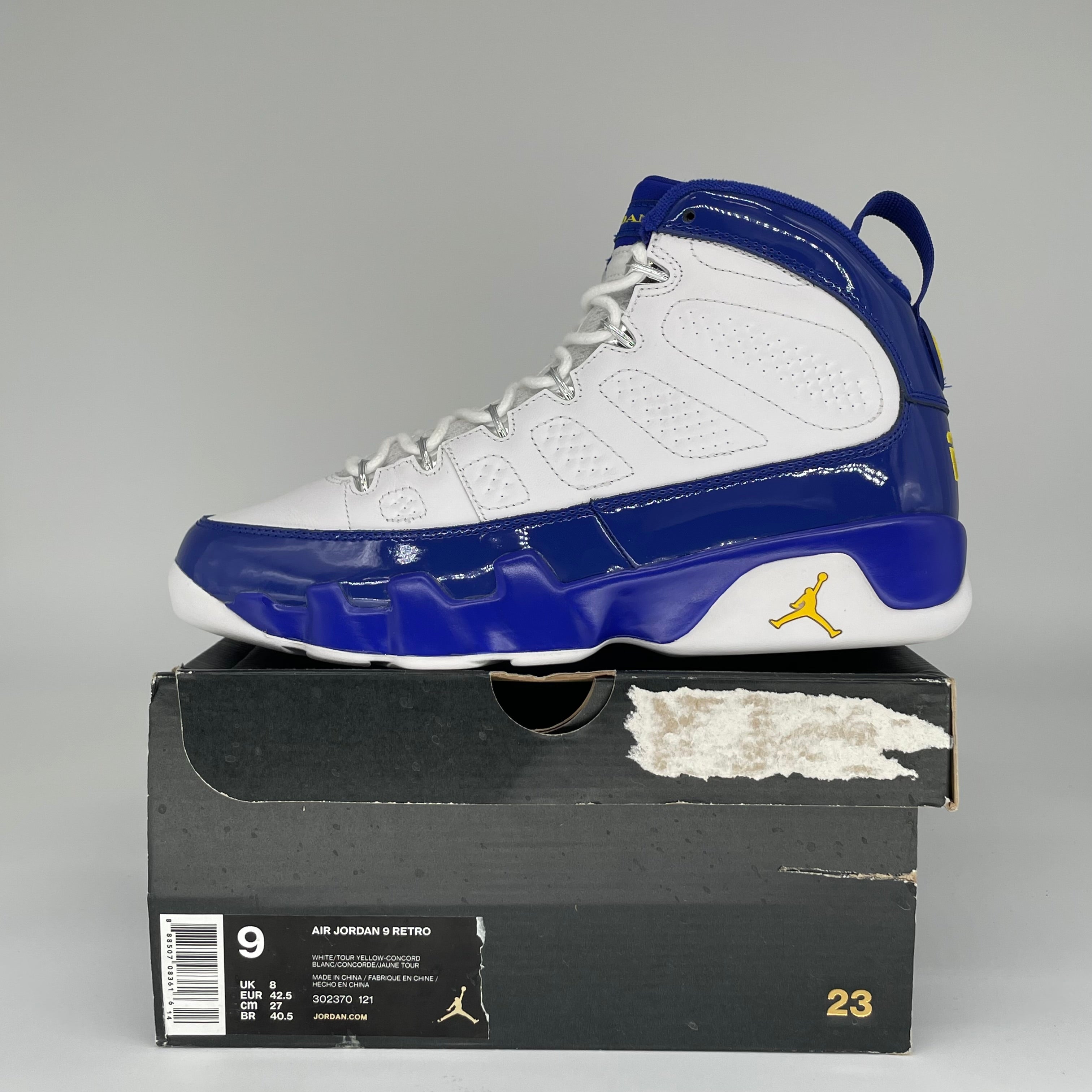 AIR JORDAN 9 KOBE LAKERS SIZE 9 302370-121