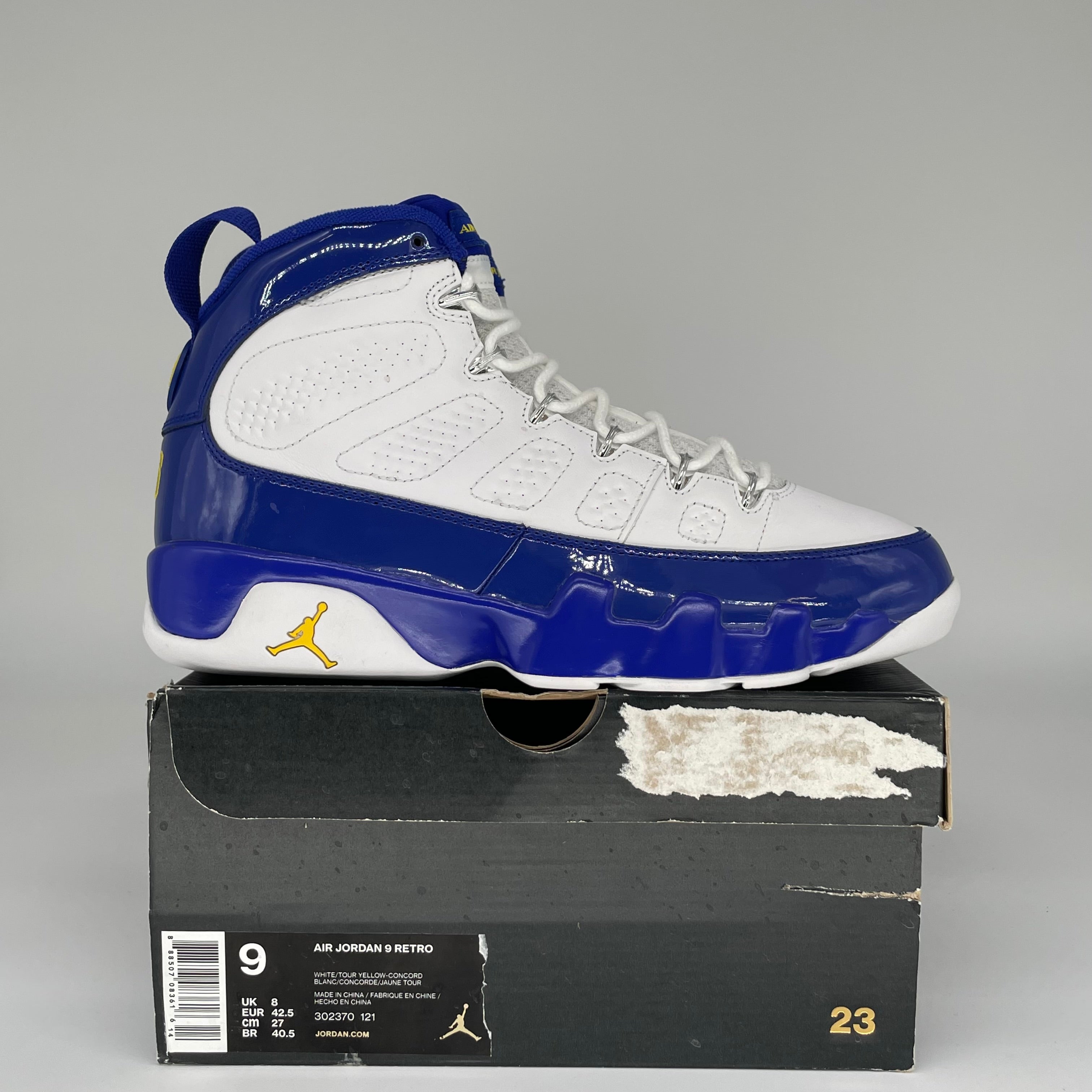 AIR JORDAN 9 KOBE LAKERS SIZE 9 302370-121