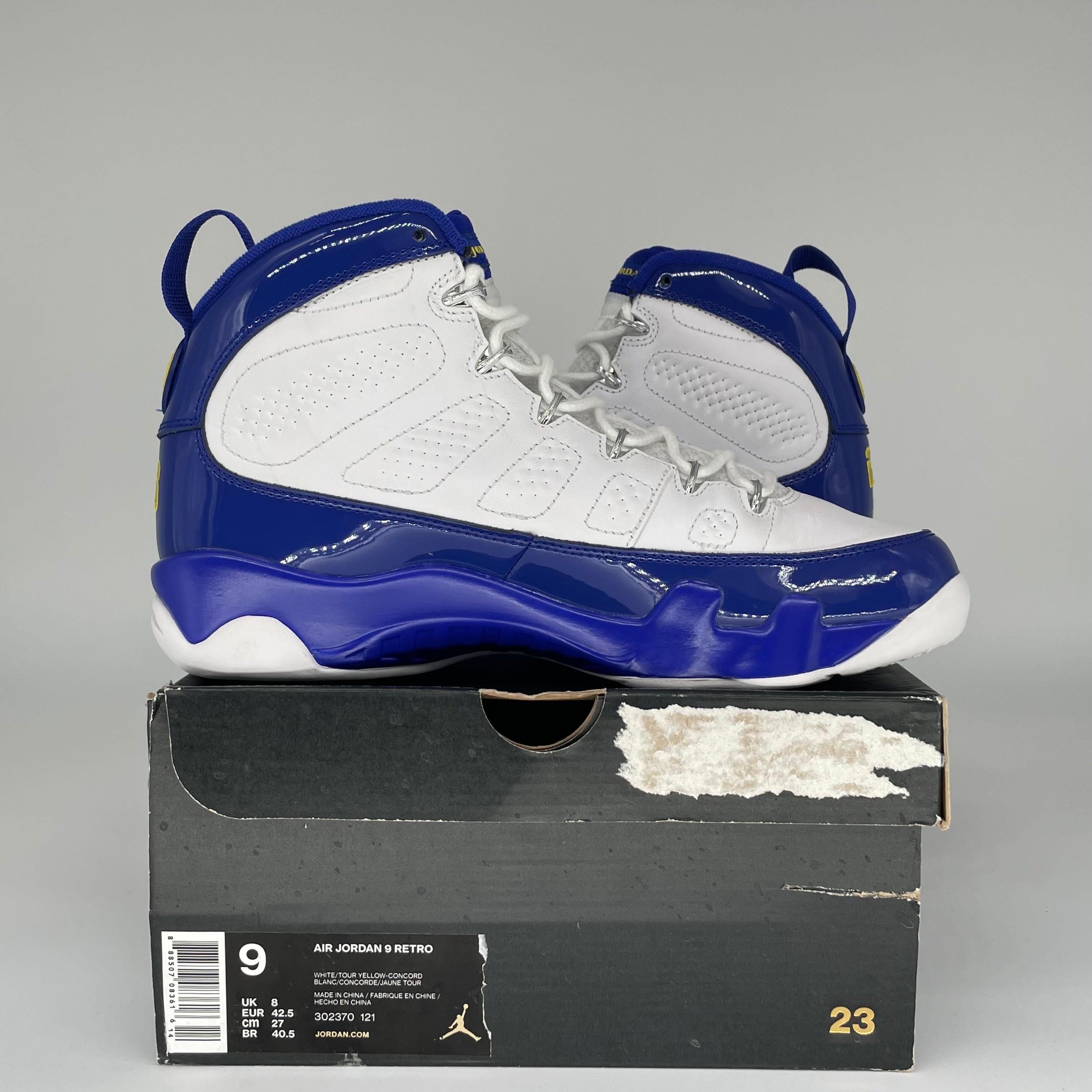 AIR JORDAN 9 KOBE LAKERS SIZE 9 302370-121