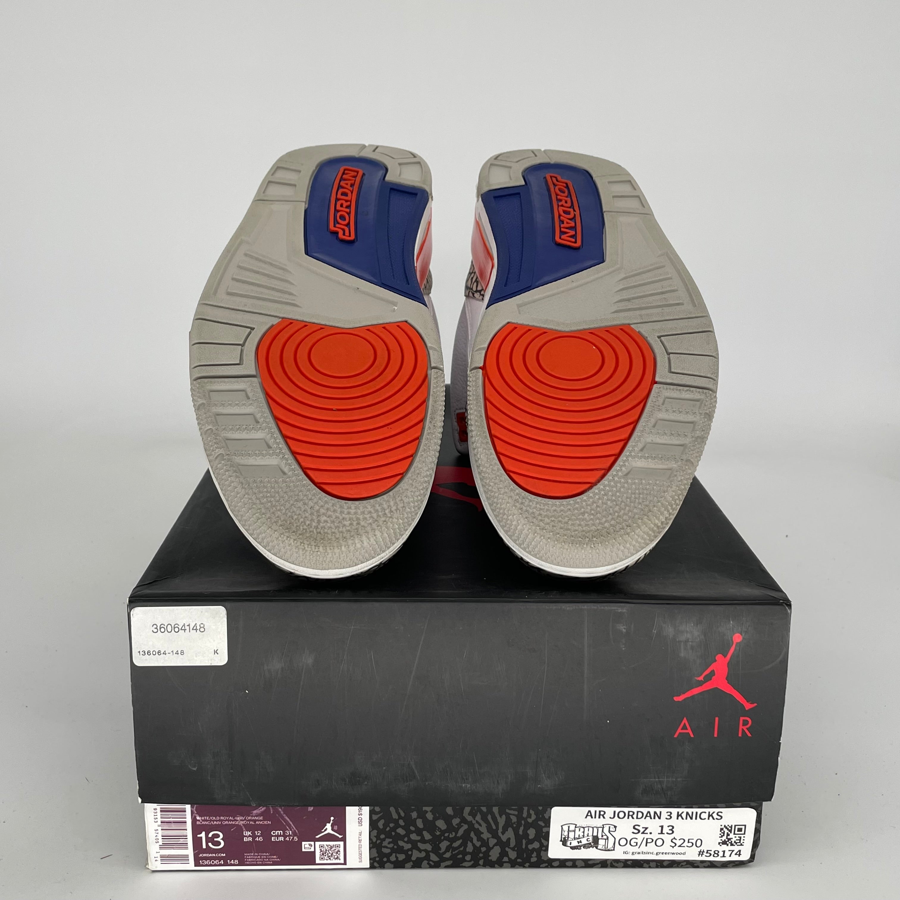 AIR JORDAN 3 KNICKS SIZE 13 136064-148