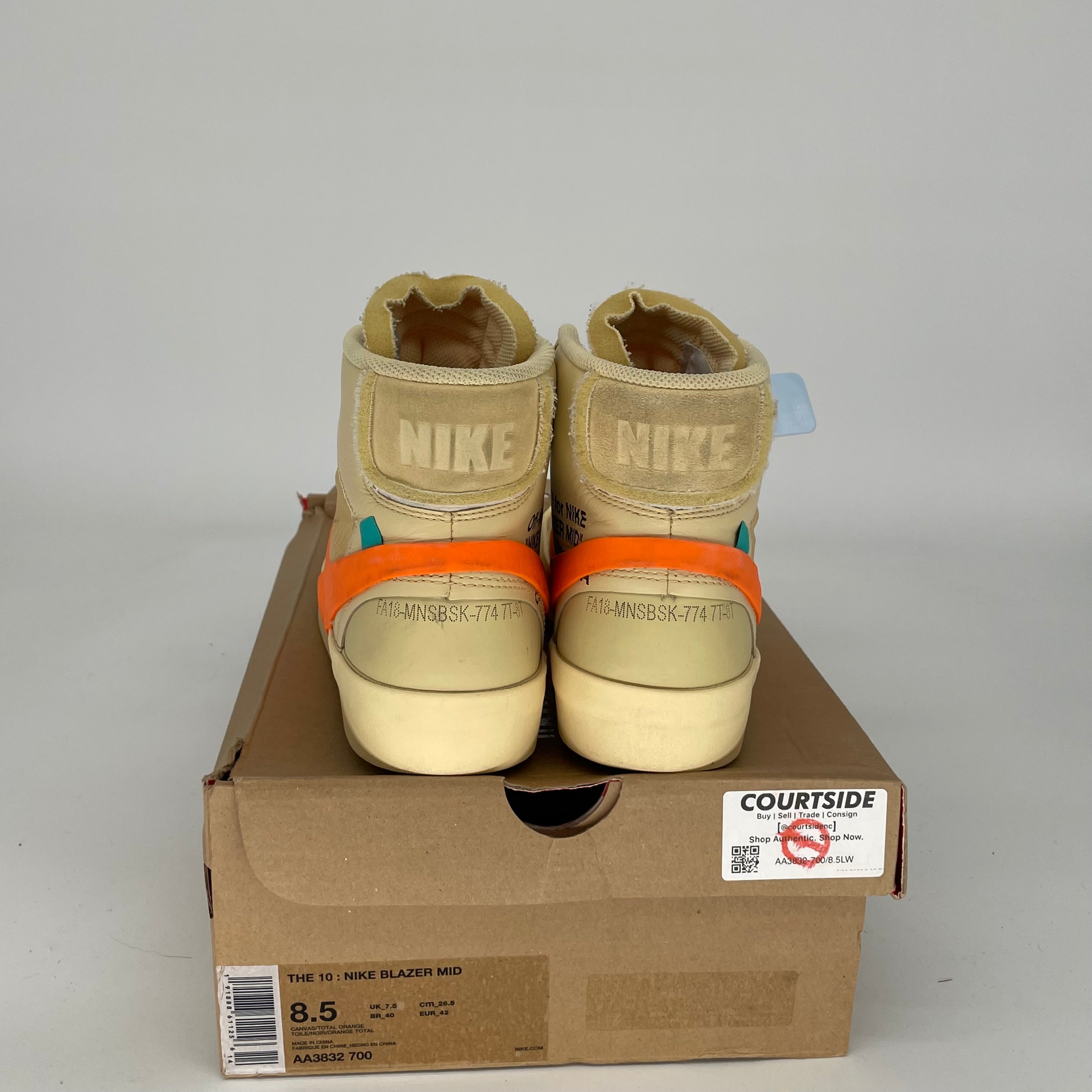 NIKE BLAZER MID OFF WHITE ALL HALLOWS EVE SIZE 8.5 AA3832-700