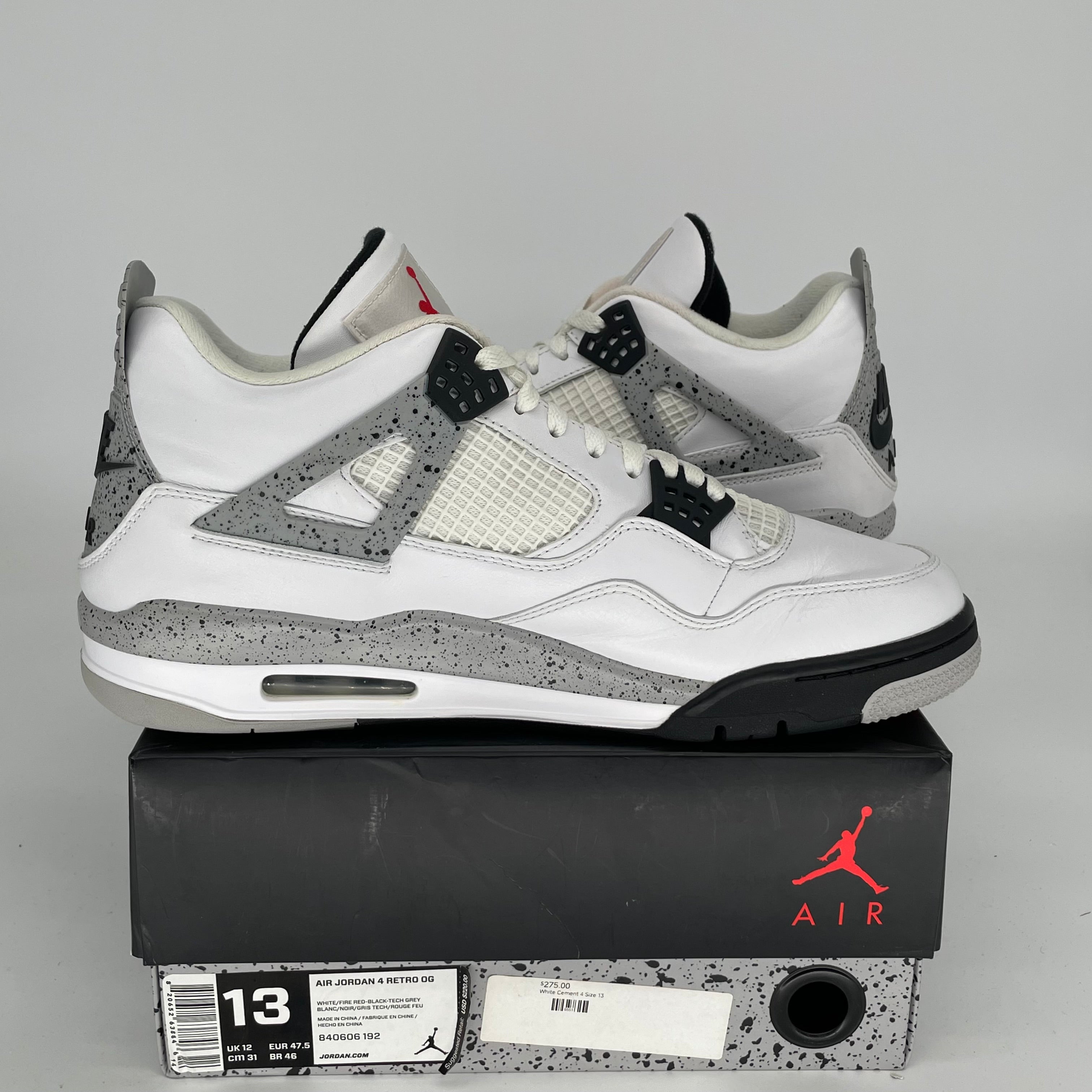 AIR JORDAN 4 WHITE CEMENT SIZE 13 840606-192