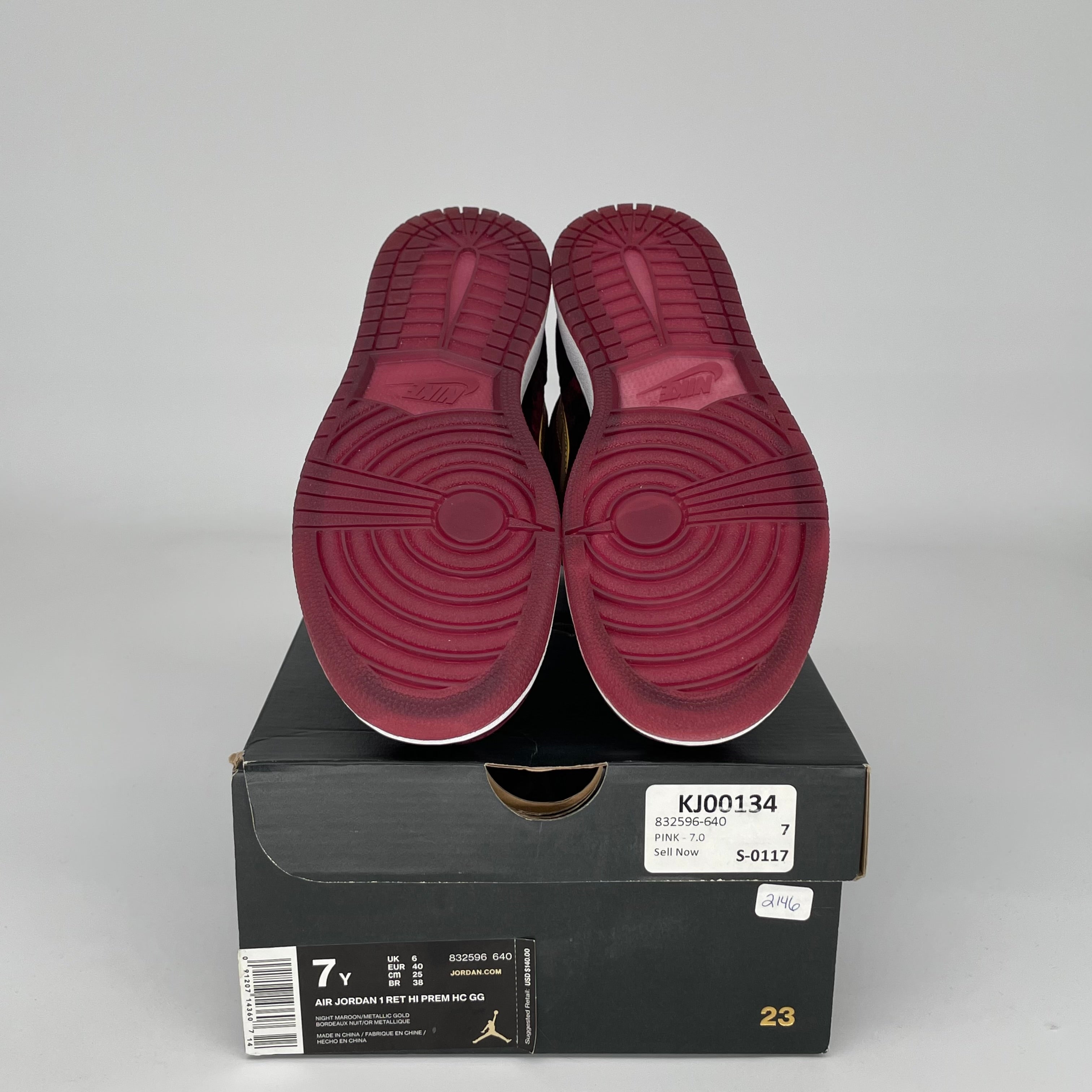 AIR JORDAN 1 HEIRESS NIGHT MAROON SIZE 7Y 832596-640