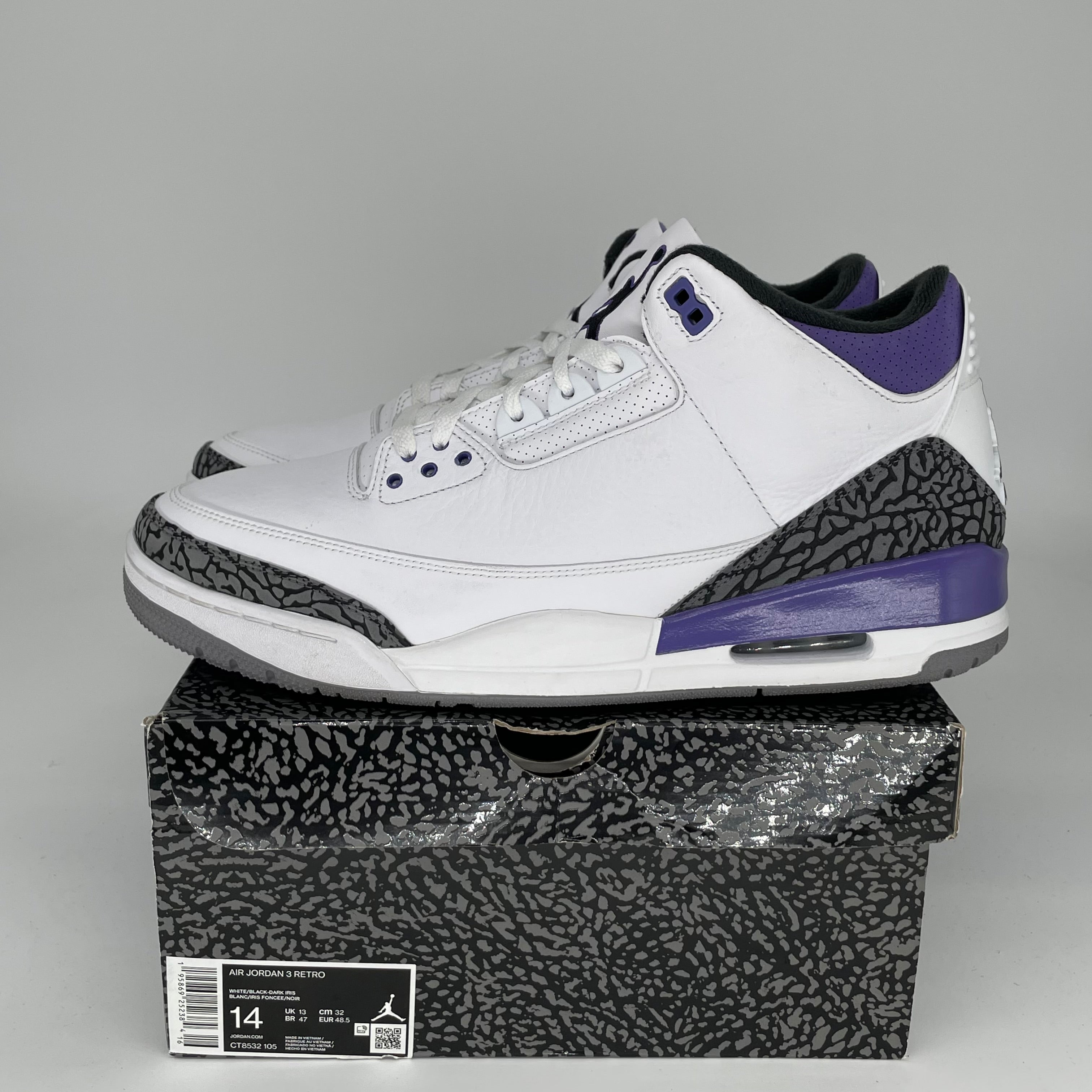 AIR JORDAN 3 DARK IRIS SIZE 14 CT8532-105