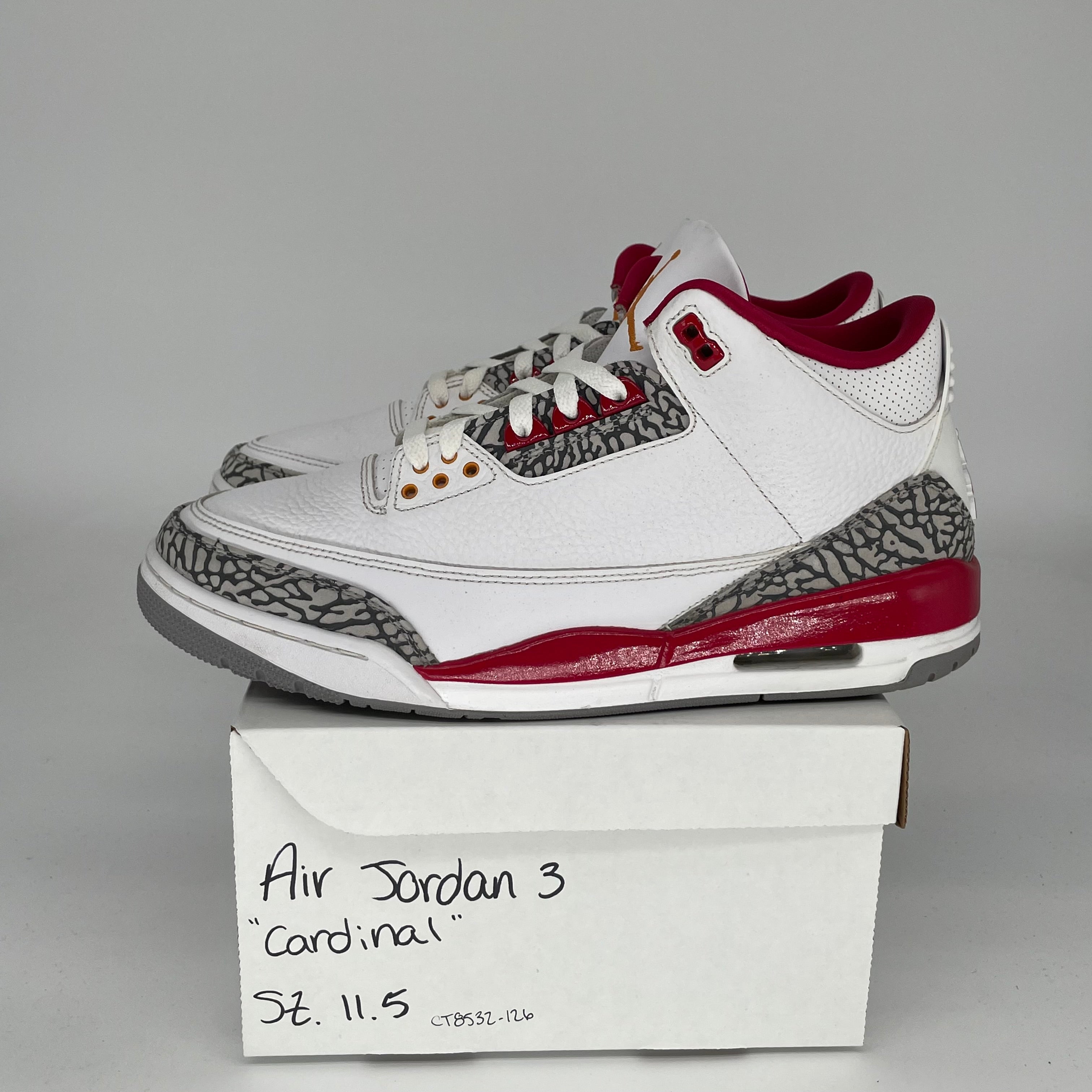 AIR JORDAN 3 CARDINAL SIZE 11.5 CT8532-126