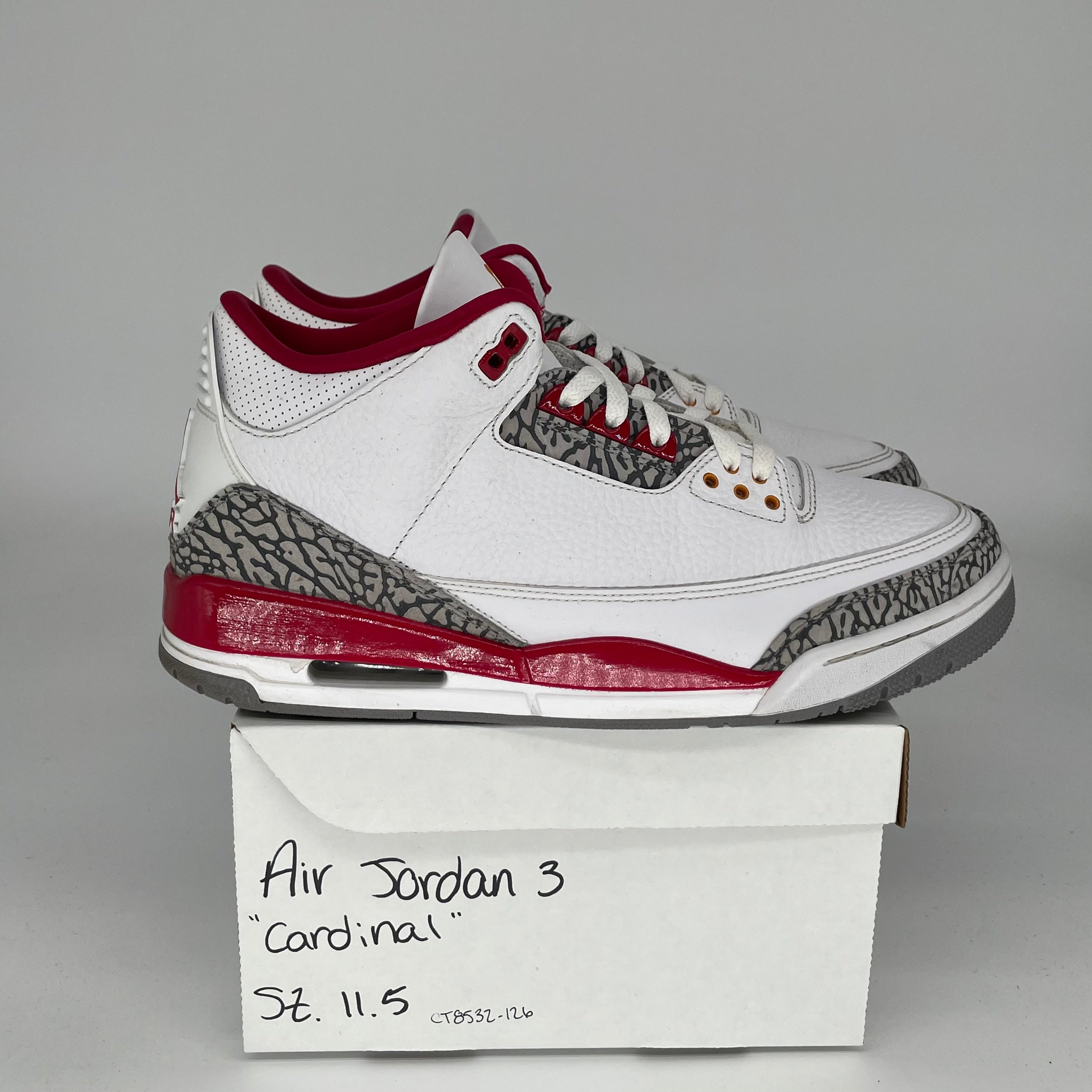 AIR JORDAN 3 CARDINAL SIZE 11.5 CT8532-126