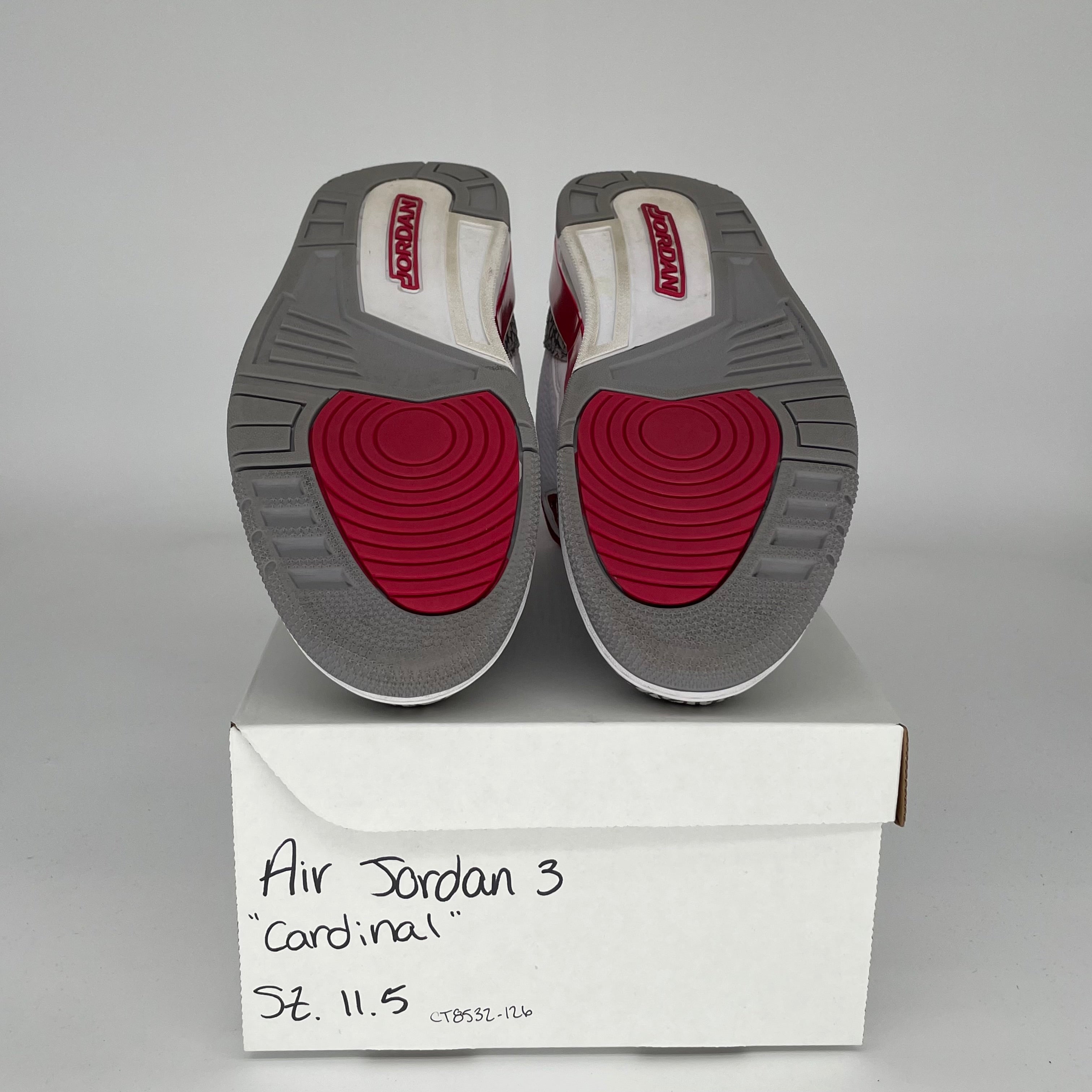 AIR JORDAN 3 CARDINAL SIZE 11.5 CT8532-126