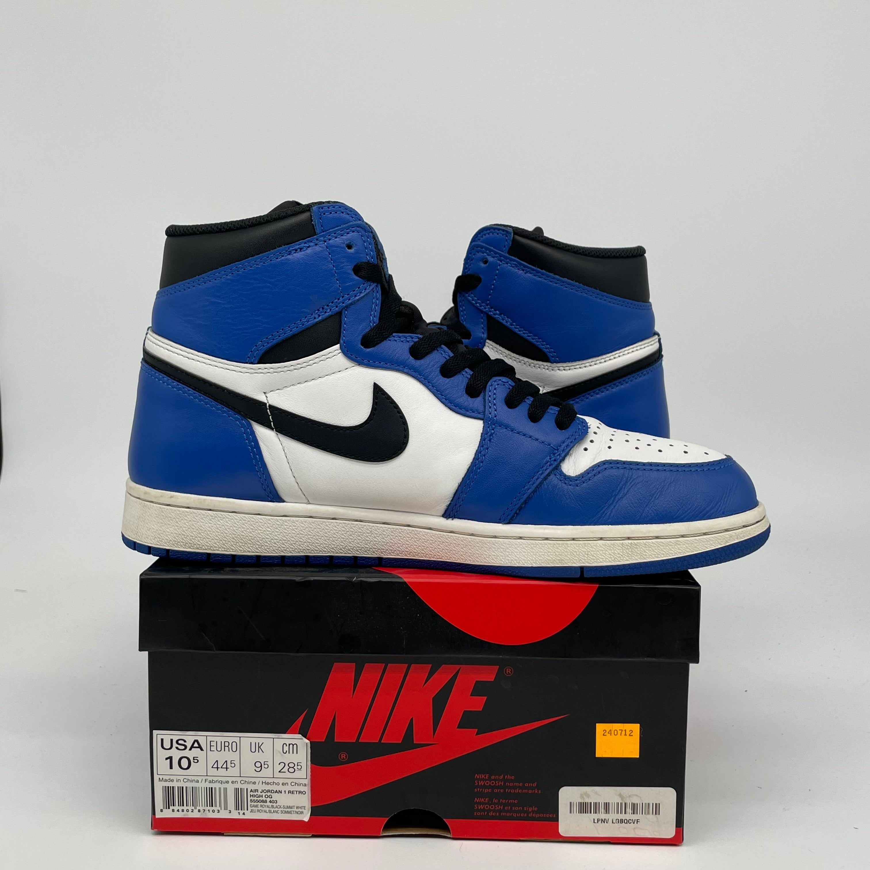 AIR JORDAN 1 GAME ROYAL SIZE 10.5/12W 555088-403