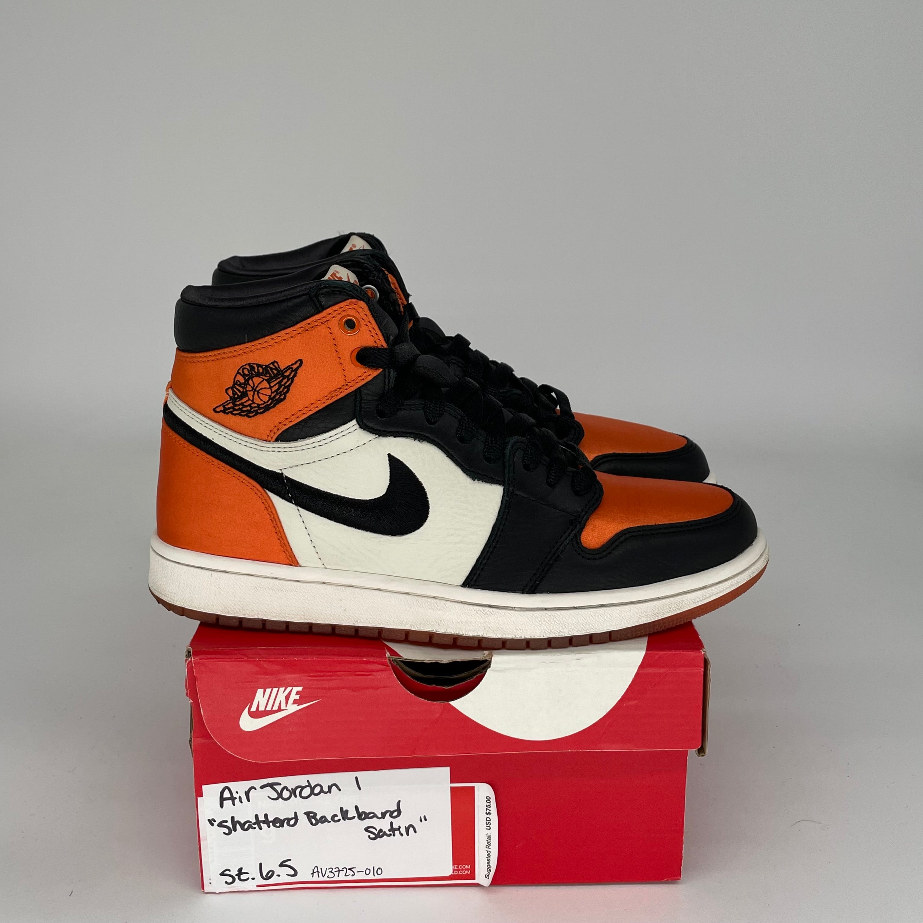 AIR JORDAN 1 SATIN SHATTERED BACKBOARD W SIZE 6.5/8W AV3725-010