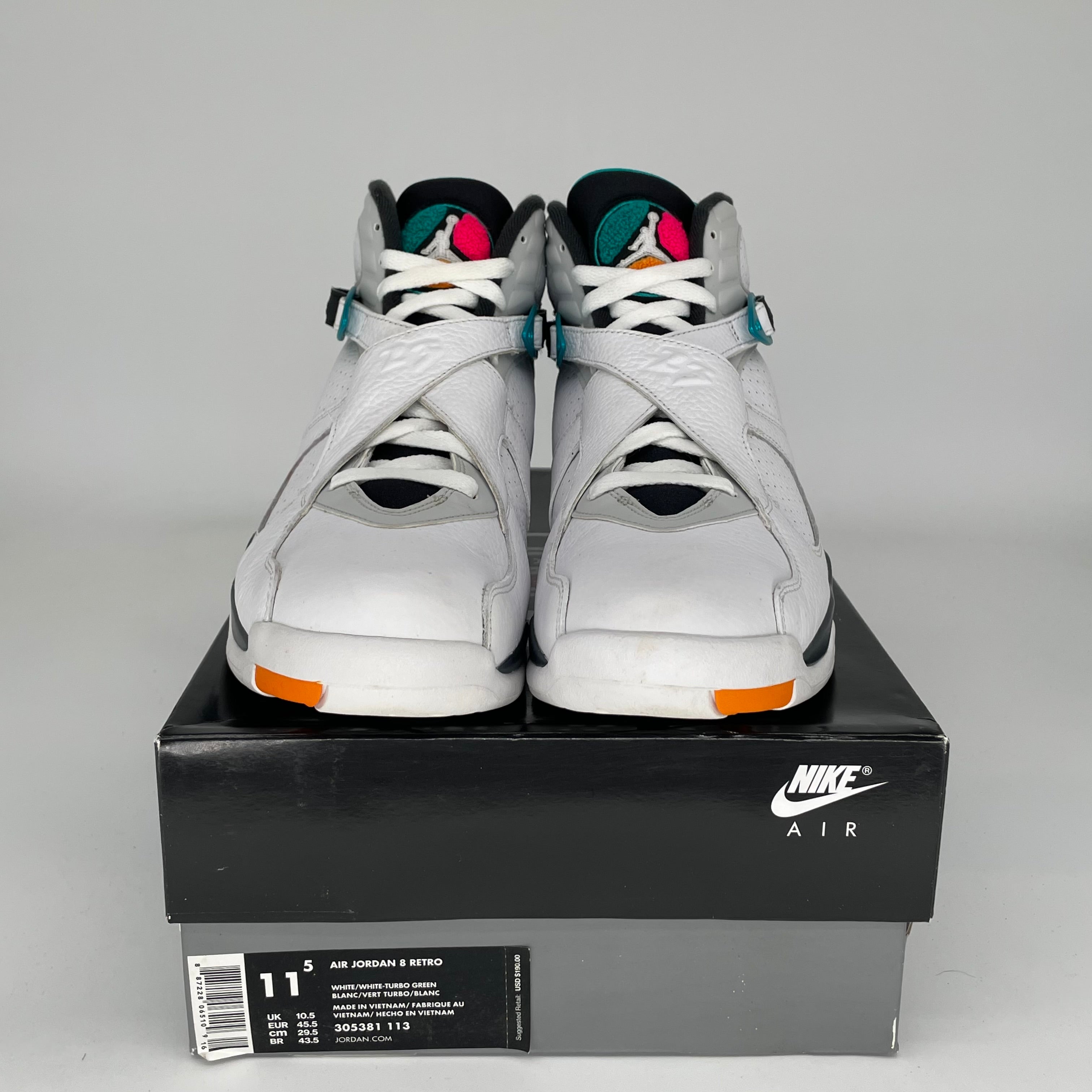 AIR JORDAN 8 SOUTH BEACH SIZE 11.5 305381-113