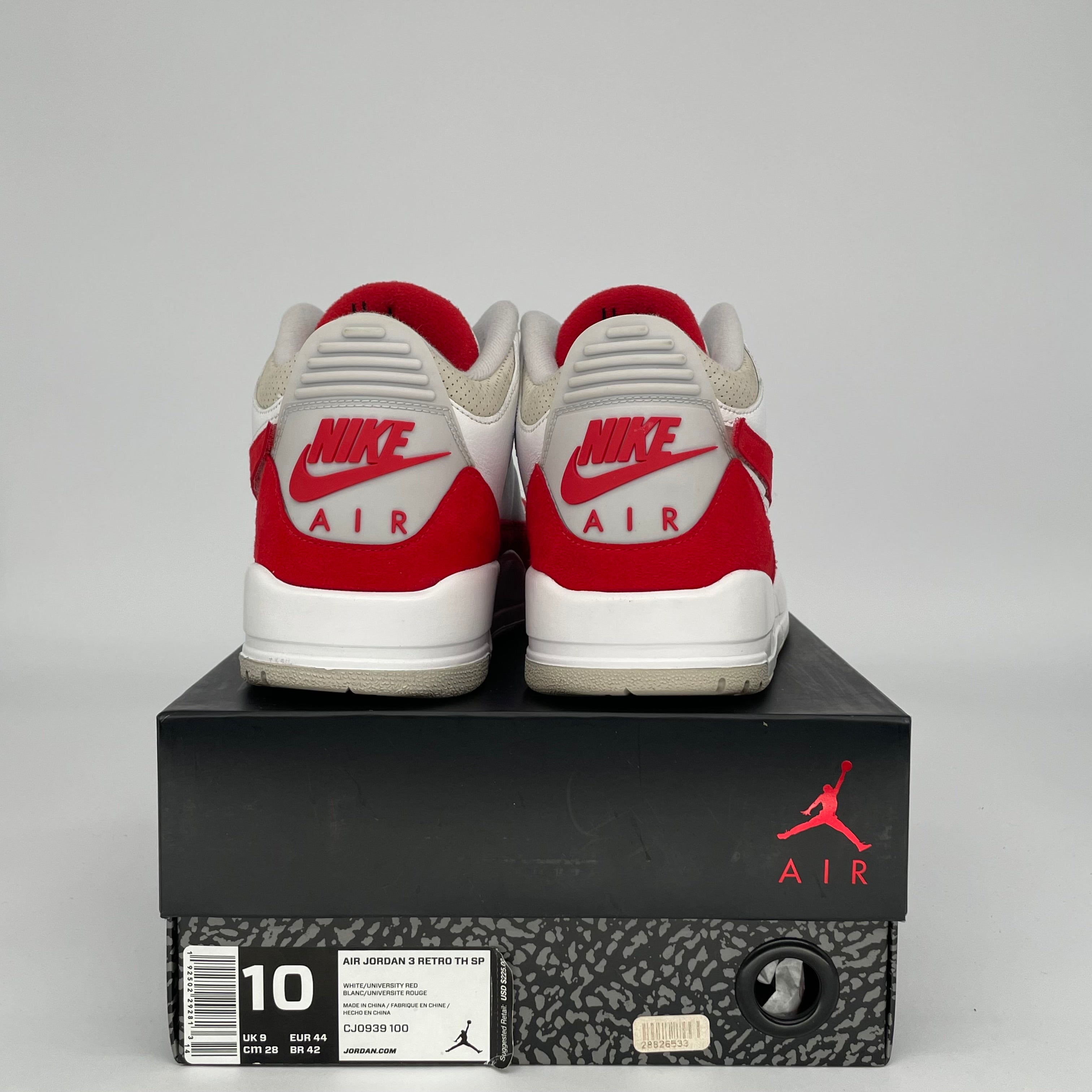 AIR JORDAN 3 TINKER UNIVERSITY RED SIZE 10 CJ0939-100