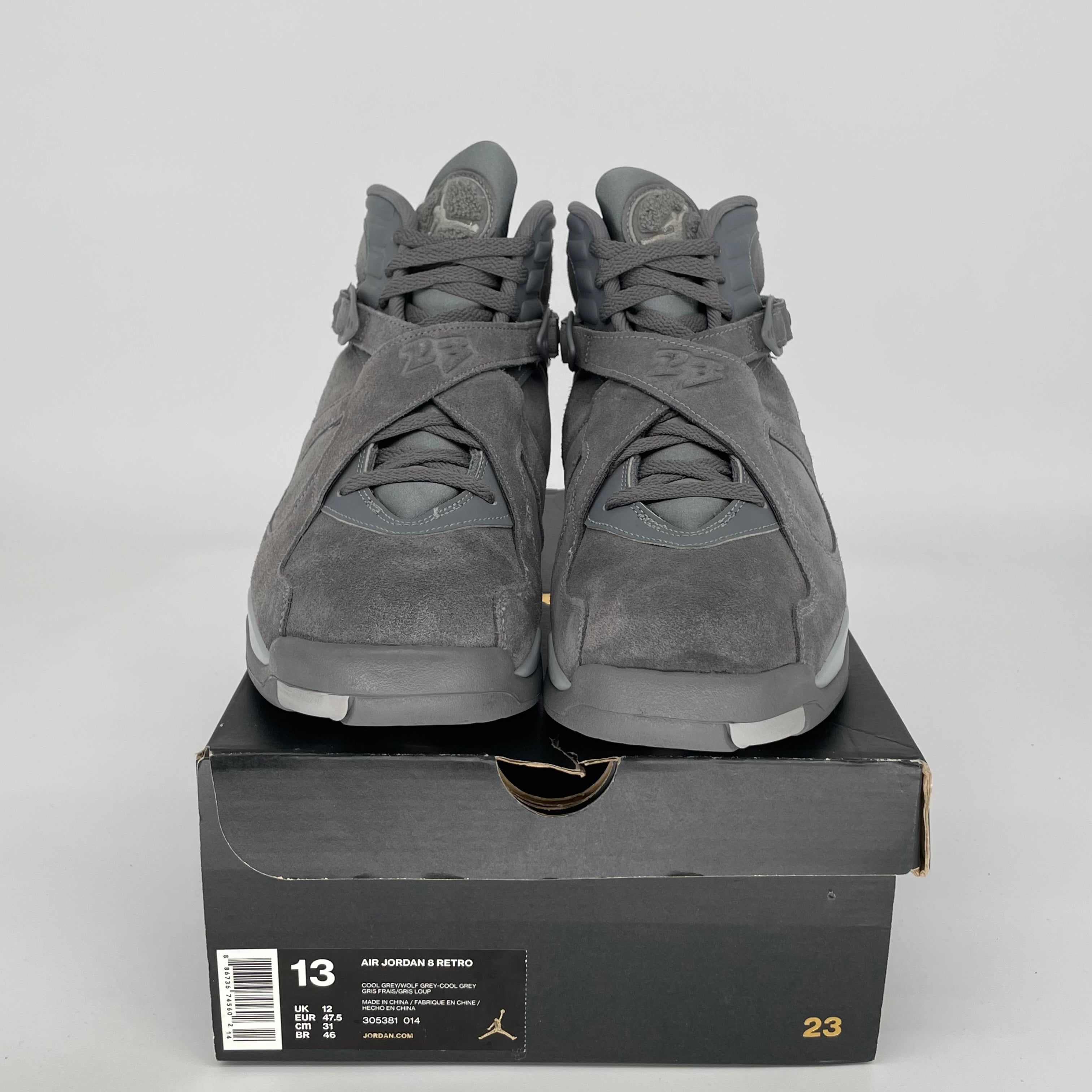 AIR JORDAN 8 COOL GREY SIZE 13 305381-014