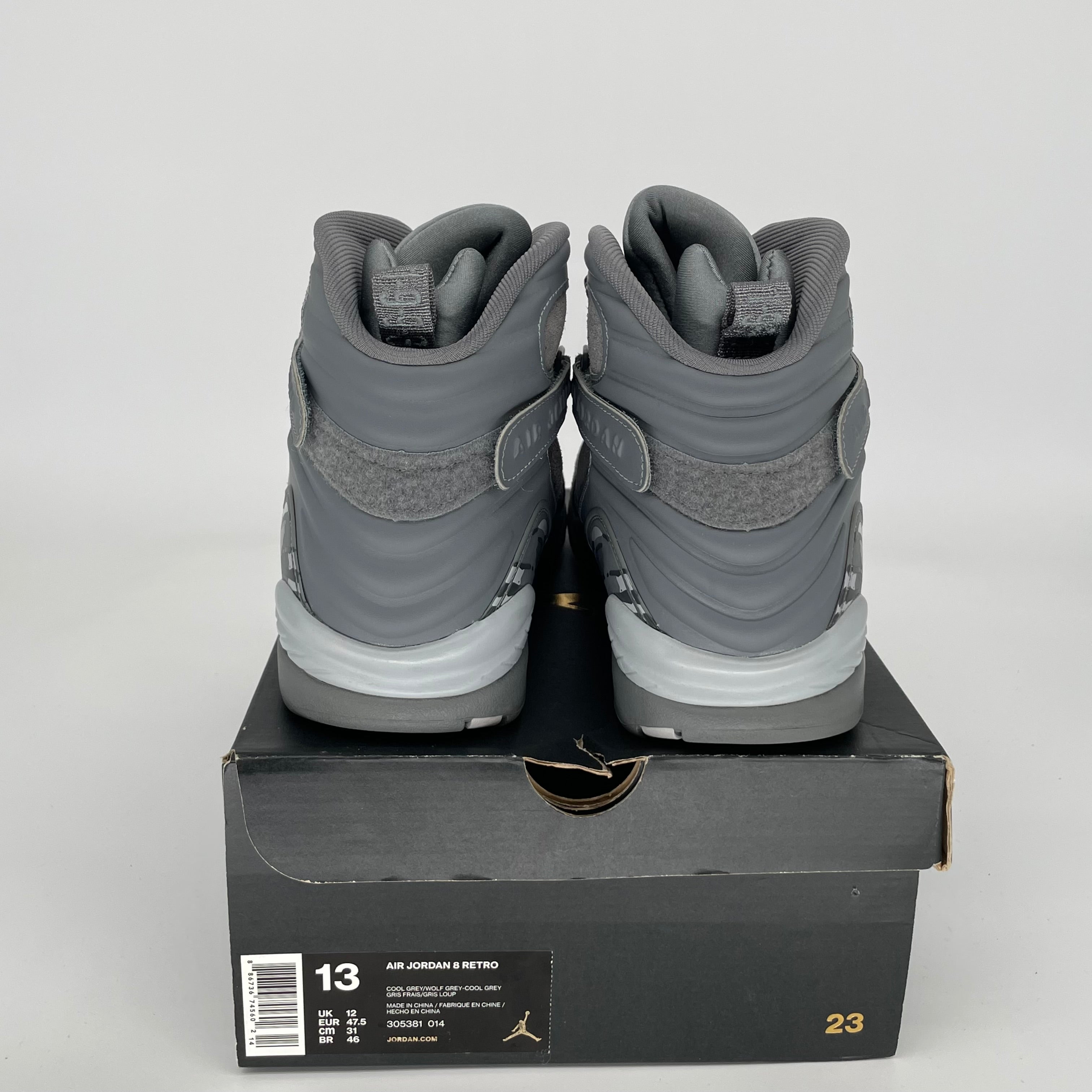 AIR JORDAN 8 COOL GREY SIZE 13 305381-014