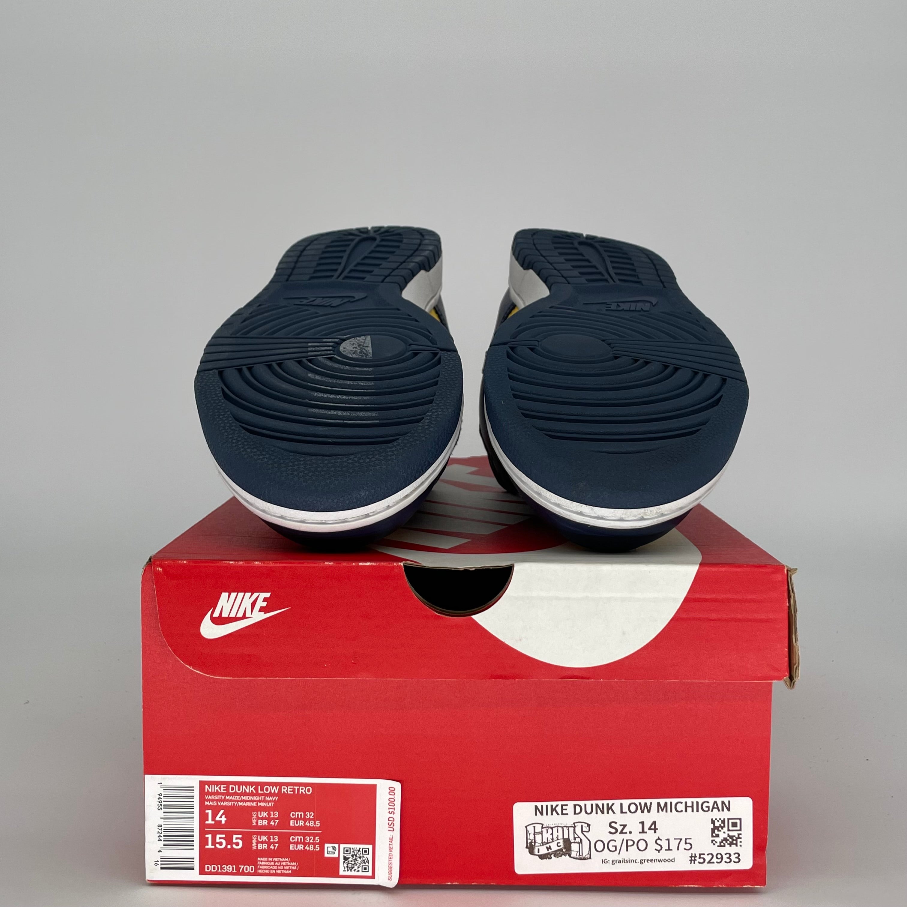 NIKE DUNK LOW MICHIGAN SIZE 14/15.5W DD1391-700